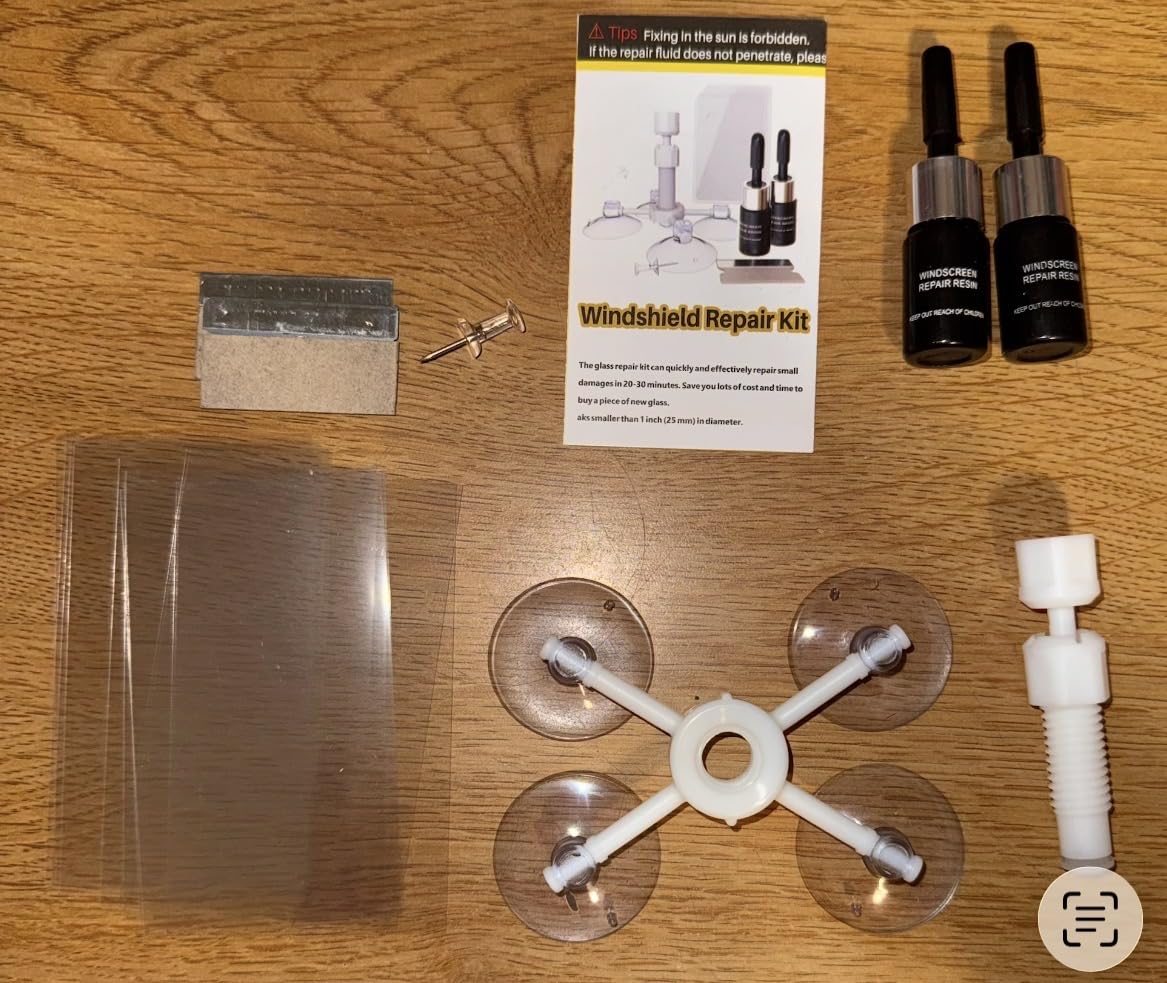 Windshield Repair Kit, Windshield Crack Repair Kit,2 Pcs Car Glass Repair Kit Quick Fix for Chips & Cracks, Windshield Chip Repair Kit, Automotive Nano Fluid(Navy) customer photo 1