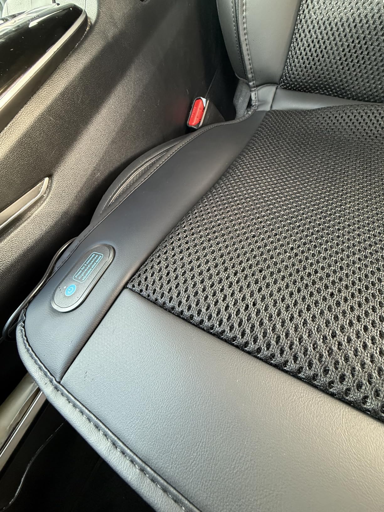 Cooling Car Seat Cover, Ventilated 12V/24V Cooling Cushion with 10 Turbo Fans & Wireless Control, 3-Speed Universal Seat Pad for Car SUV Truck, Breathable 3D Mesh Leather customer photo 2