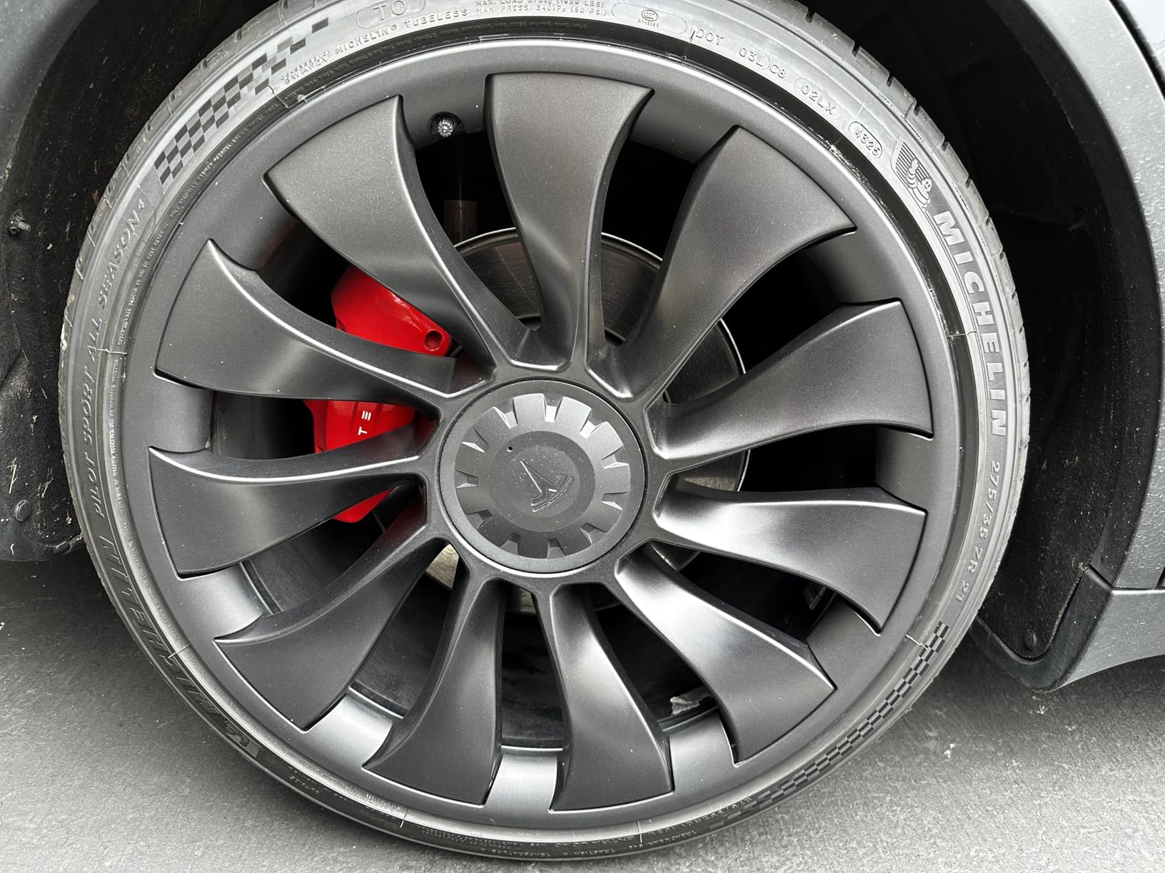 MOTRUM 20 inch Wheel Rim Protector Compatible with Tesla Model Y 2025-2026 (Refreshed Juniper Only) - Silver Car Tire Trim Rings, ABS Hubcaps, 4 PCS customer photo 1