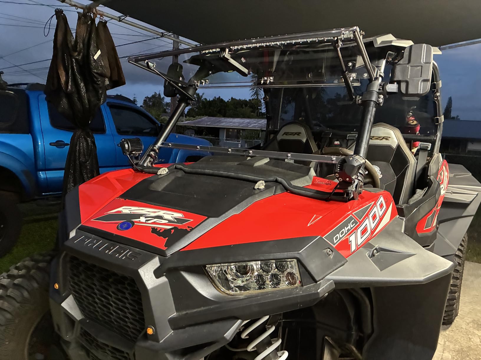 StarknightMT 14-18 XP 1000 Flip UP Windshield Compatible with Polaris RZR XP 1000 2014-2018 / XP Turbo 15-18 RZR 900 Scratch Resistant 2-IN-1 Front Window Hard Coated Polycarbonate Full Windscreen customer photo 1