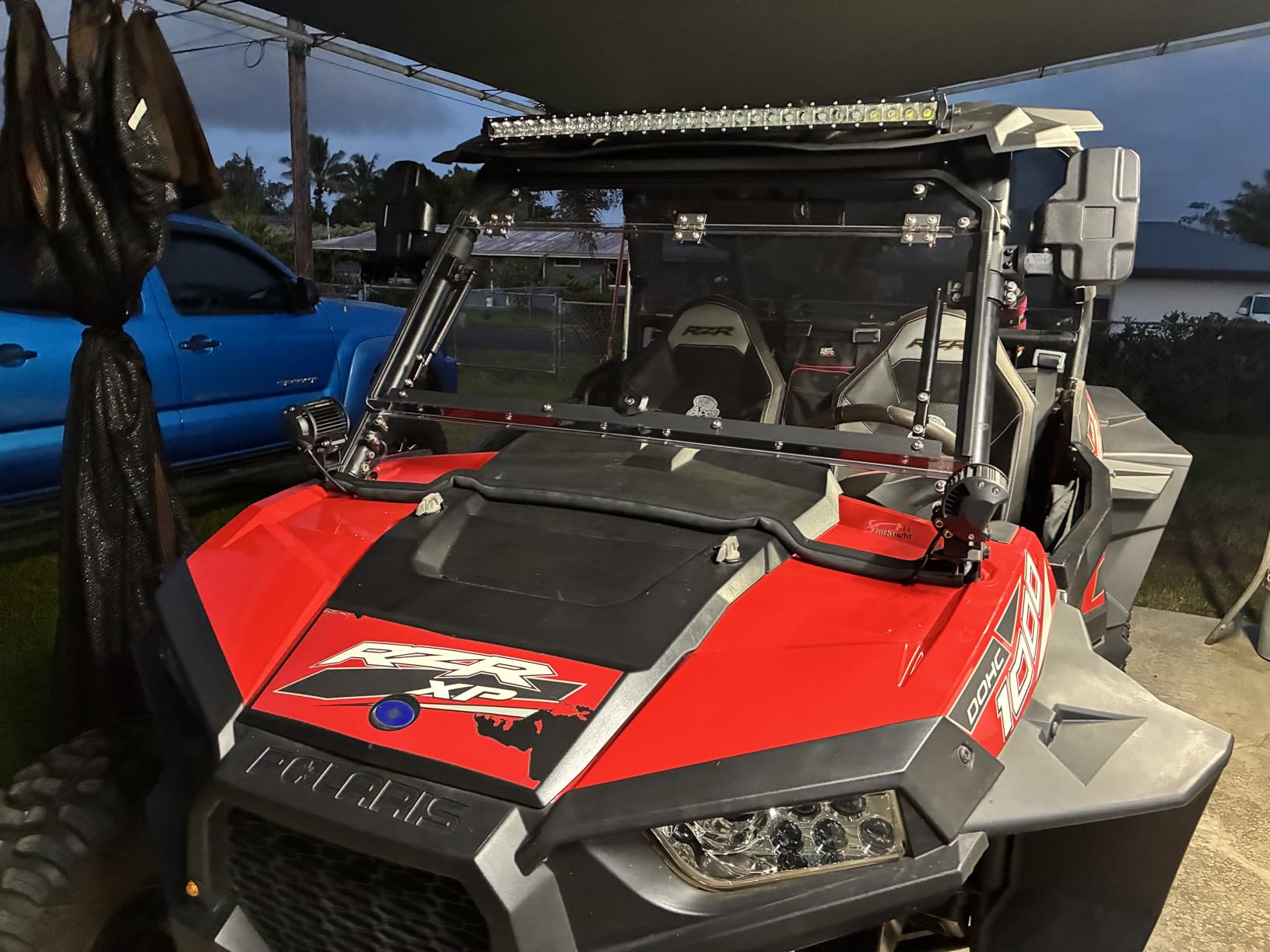 StarknightMT 14-18 XP 1000 Flip UP Windshield Compatible with Polaris RZR XP 1000 2014-2018 / XP Turbo 15-18 RZR 900 Scratch Resistant 2-IN-1 Front Window Hard Coated Polycarbonate Full Windscreen customer photo 2