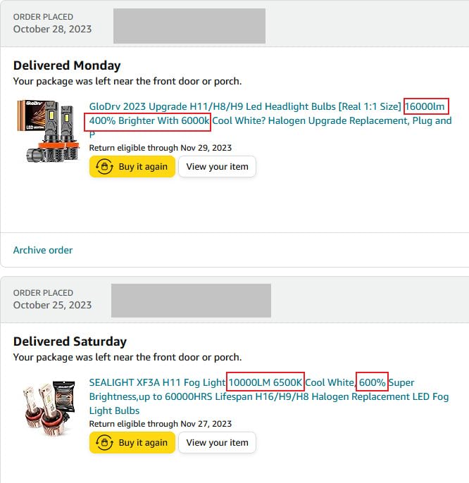 SEALIGHT H11/H8 Led Fog Light Bulbs, 400% High Bright H11 Fog Lights, 6000K Cool White 50000HRS Lifespan H16 LED Fog Light Bulbs for Car, 2 Pack customer photo 2