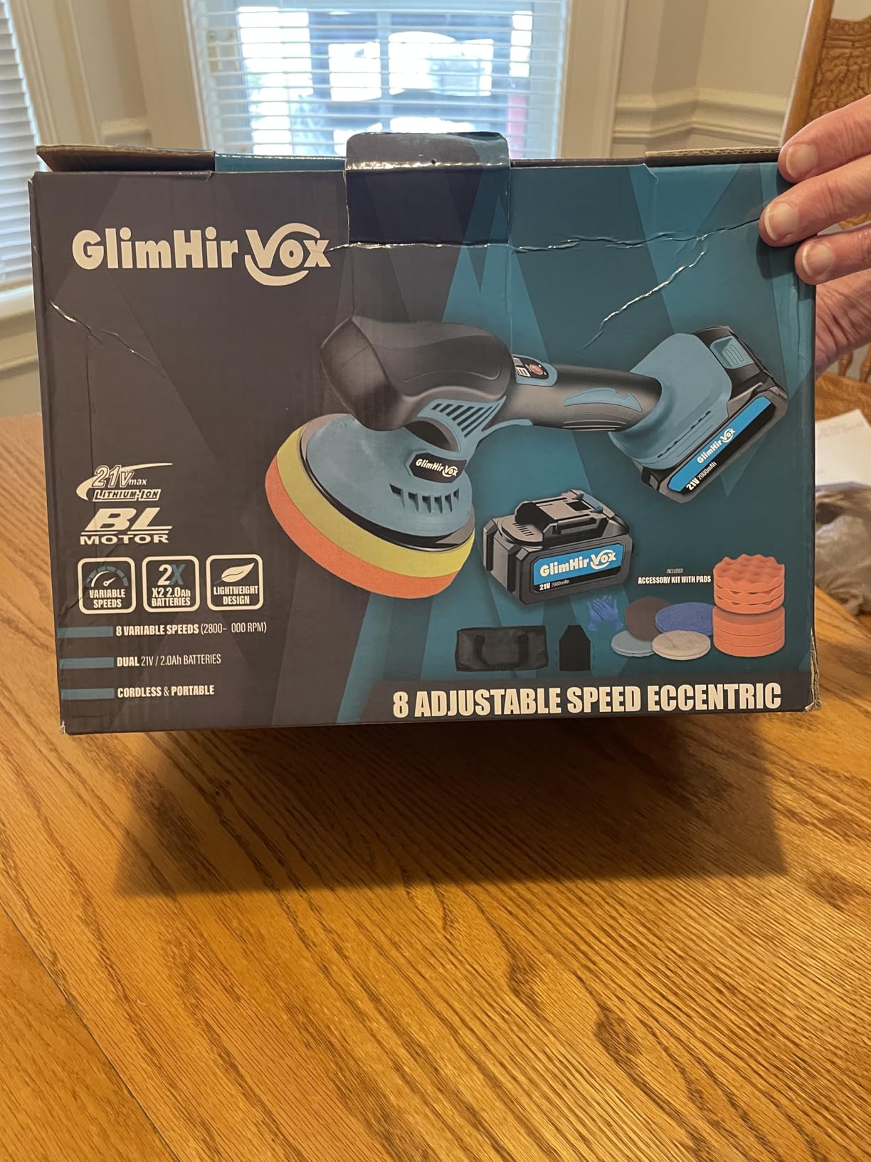 Cordless Car Buffer Polisher Kit, 6-Inch Ultimate Car Polishing Kit with 2x2.0Ah 21V Batteries & 28PCS Attachments, 8-Speed 6000RPM Cordless Buffer Polisher for Car Detailing, Waxer, Scratch Removal customer photo 1