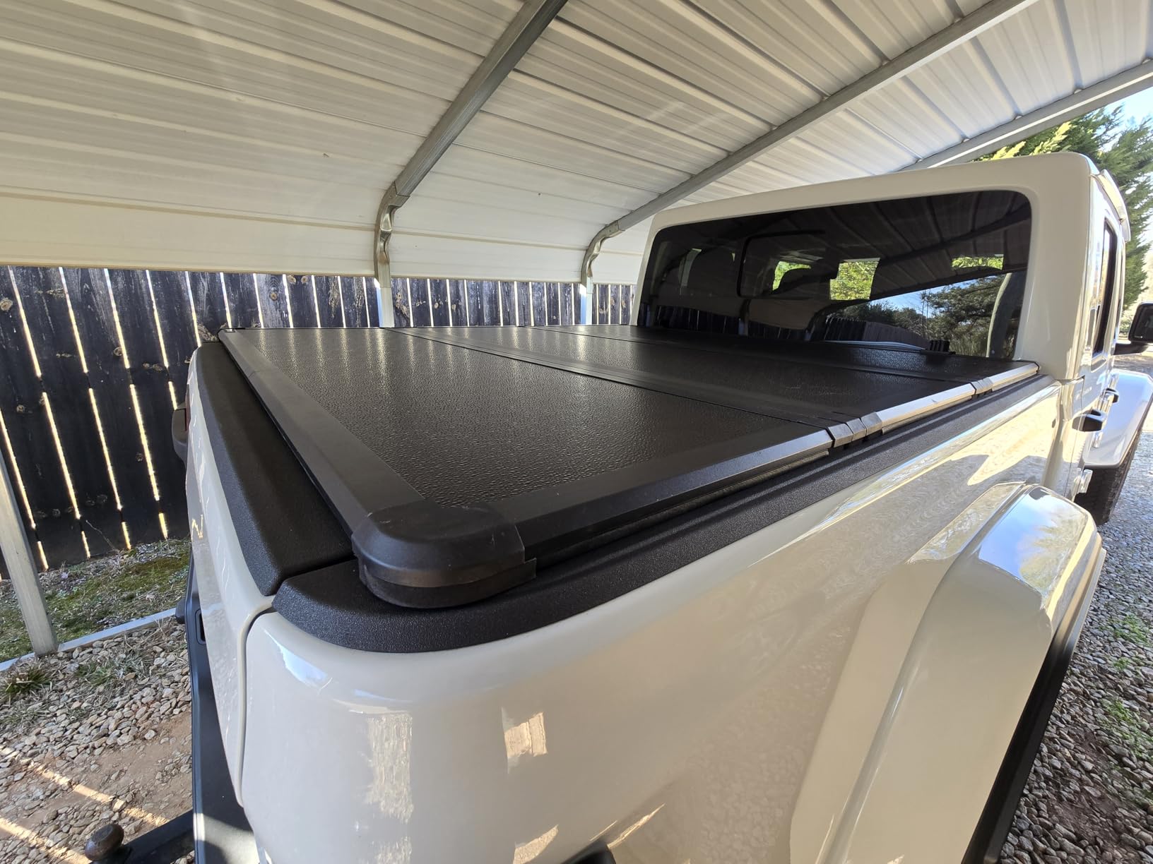 AUTOSAVER88 Low-Profile Hard Tri Fold Truck Bed Tonneau Cover Fit for Jeep Gladiator JT 2020 2021 2022 2023 2024 2025 2026 with 5ft Bed with Trail Rail System customer photo 2