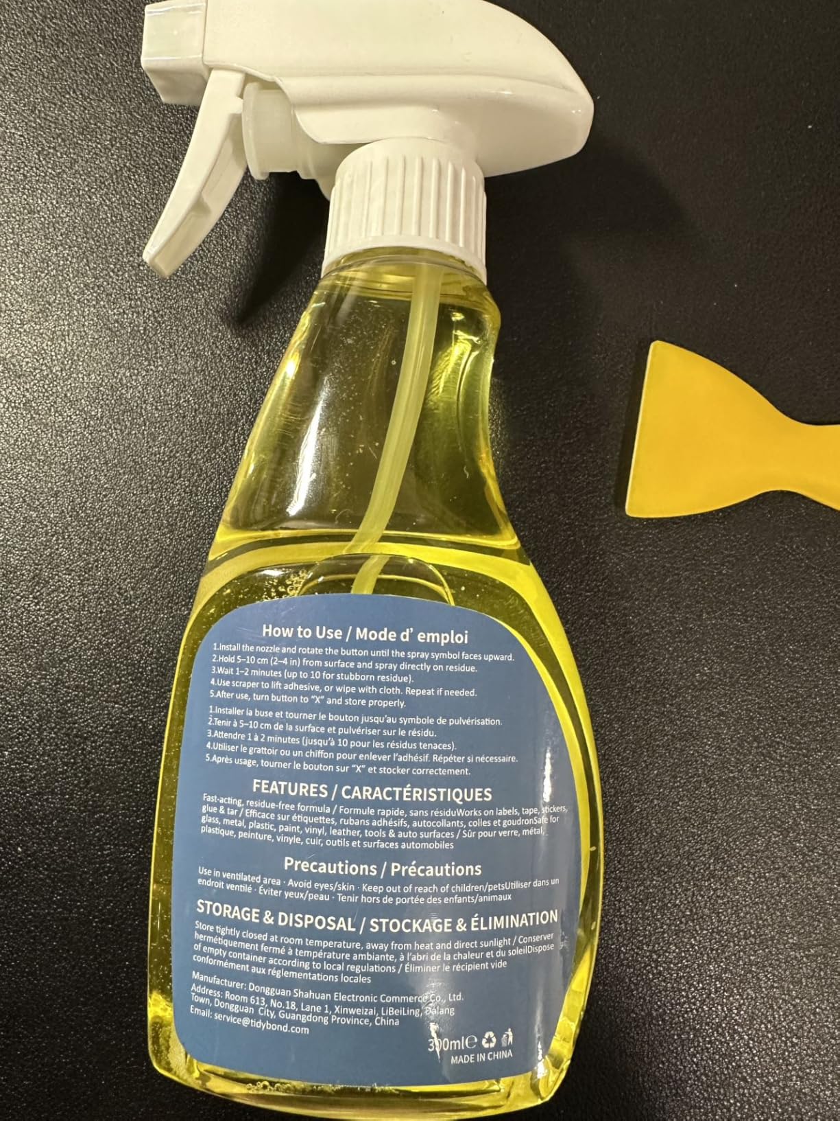 Adhesive Remover Spray 10.6 oz - Removes Stickers, Labels, Tape Residue, Glue, Chewing Gum & Caulk - Works on Metal, Glass, Plastic, Car Paint & Hard Surfaces - Sticker & Glue Cleaner with Scraper customer photo 2