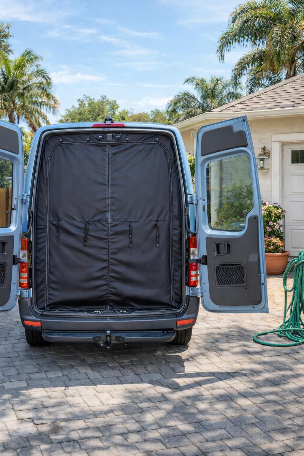 MELIPRON Van Bug Screen with Privacy Blackout Panel Fit for Mercedes Sprinter 2007-2025 High Roof Rear Door, Magnetic Self-Closing Mosquito Net Fly Screen for Van Life Camping customer photo 1