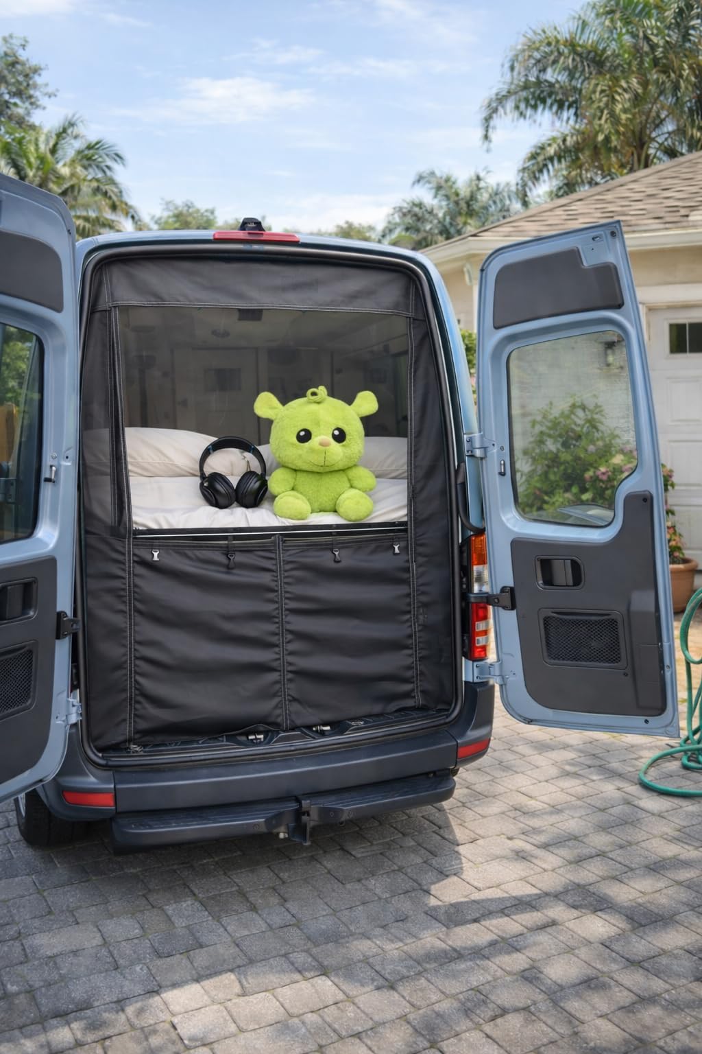 MELIPRON Van Bug Screen with Privacy Blackout Panel Fit for Mercedes Sprinter 2007-2025 High Roof Rear Door, Magnetic Self-Closing Mosquito Net Fly Screen for Van Life Camping customer photo 2