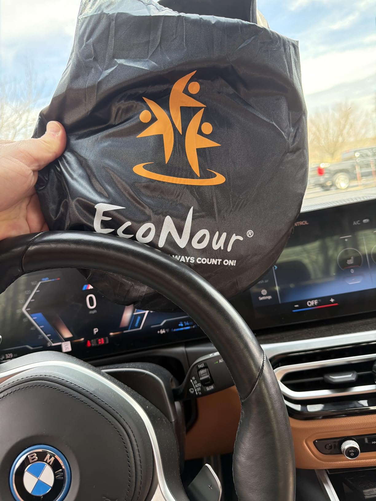 EcoNour Windshield Sunshade Compatible for Rivian R1S / R1T 2022-2024 2025 2026, Sun Visor for Front Windshield & Window Sun Shade Cover, UV Heat Blocker & Protector, Car Accessories customer photo 2