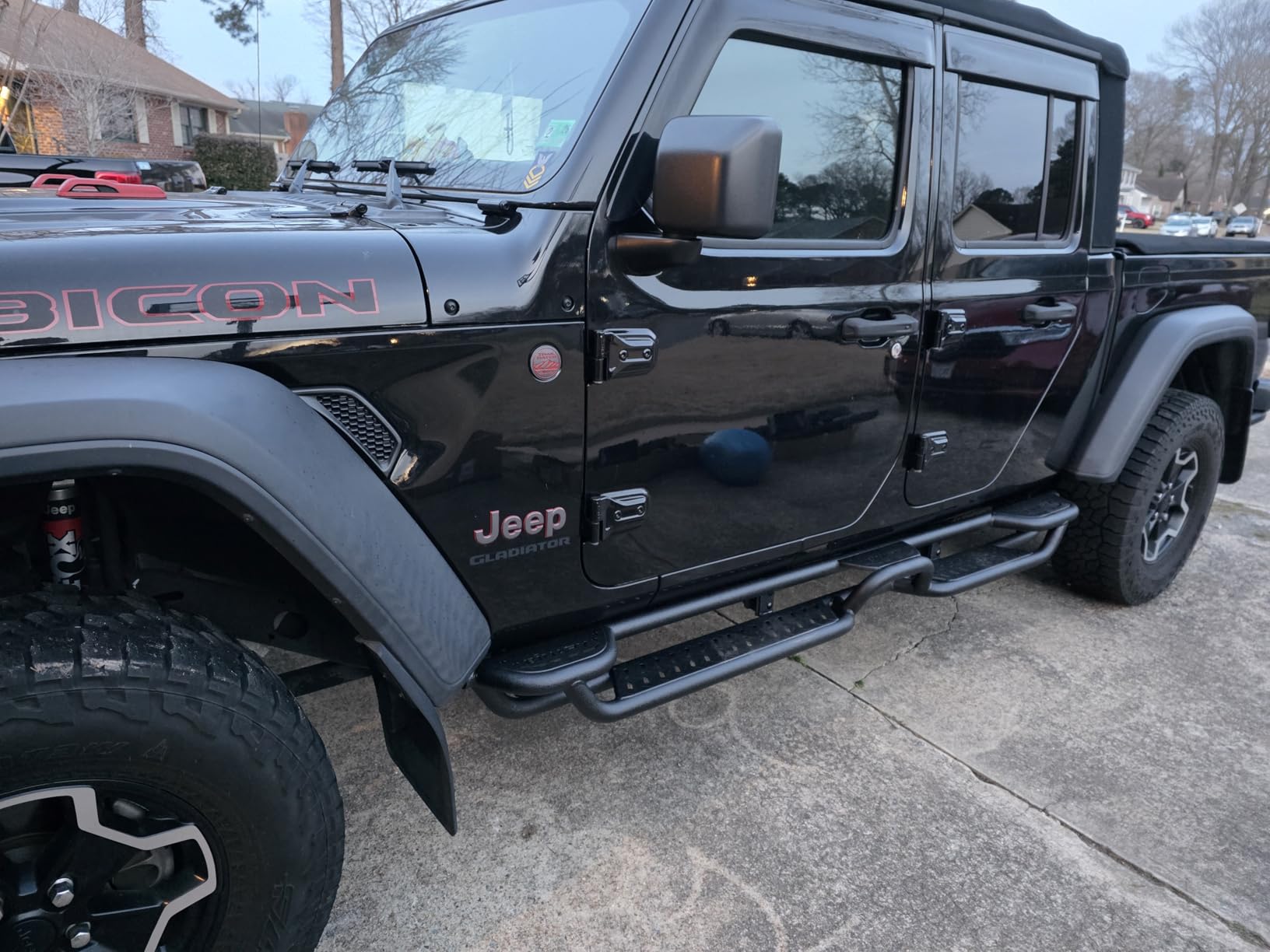 BINARY STAR Wheel to Wheel Running Boards Compatible with 2020-2026 Jeep Gladiator Jt 4 Door. Bed Access Side Steps Step Bars, Gladiator Heavy-Duty Carbon Steel Nerf Bar Side Rails Rock Sliders. customer photo 1
