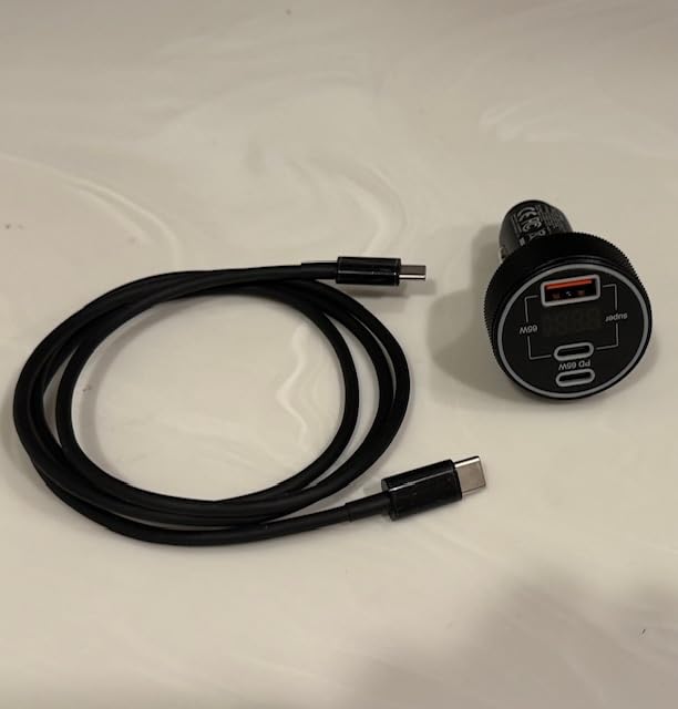 130W 3-Port USB C Super Fast Car Charger (with Voltage Display) for Samsung Galaxy S26/S25/ S24/S23/S22 Ultra/Z Fold/Flip, Android Phone, Type C Car Charger Adapter Accessories + 240W 3FT USB C Cable customer photo 1