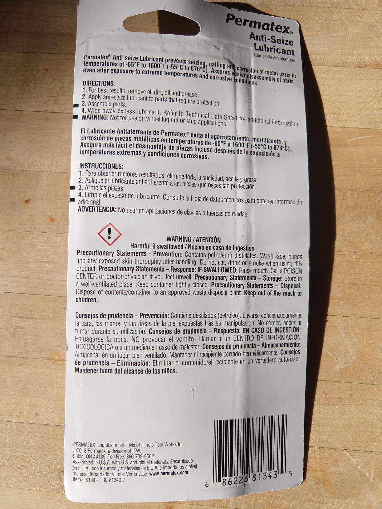 Permatex 81343 Anti-Seize Lubricant, 1 oz. Tube customer photo 1
