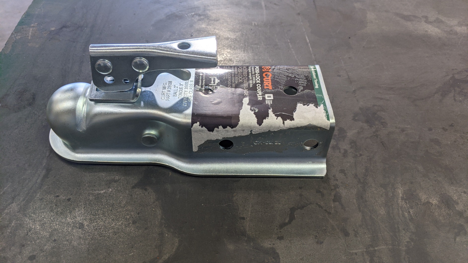Curt Manufacturing K-5138 Class 2 3500 Gtw 2 in Ball 3 in Channel Zinc Plated customer photo 1