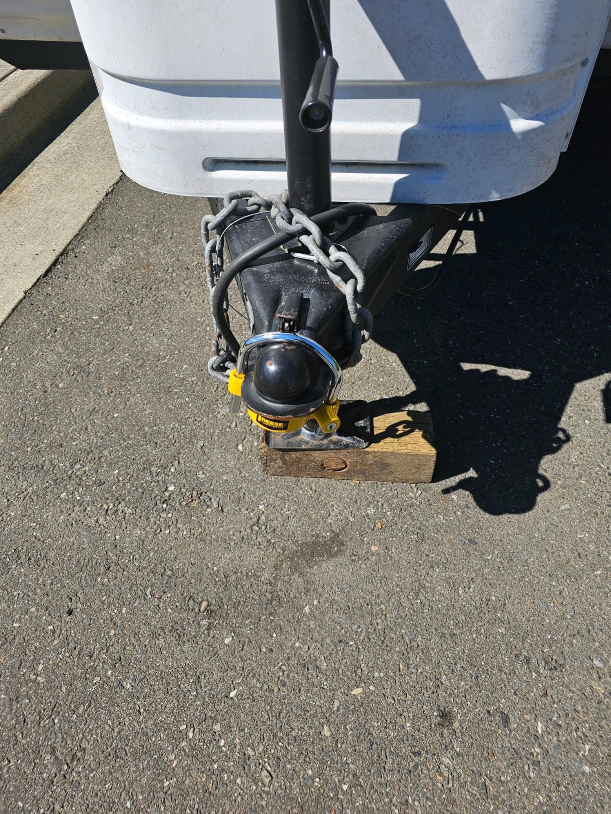 REESE Towpower 72783 Coupler Lock, Adjustable Storage Security, Heavy-Duty Steel, Yellow and Chrome (Universal Fit) customer photo 2