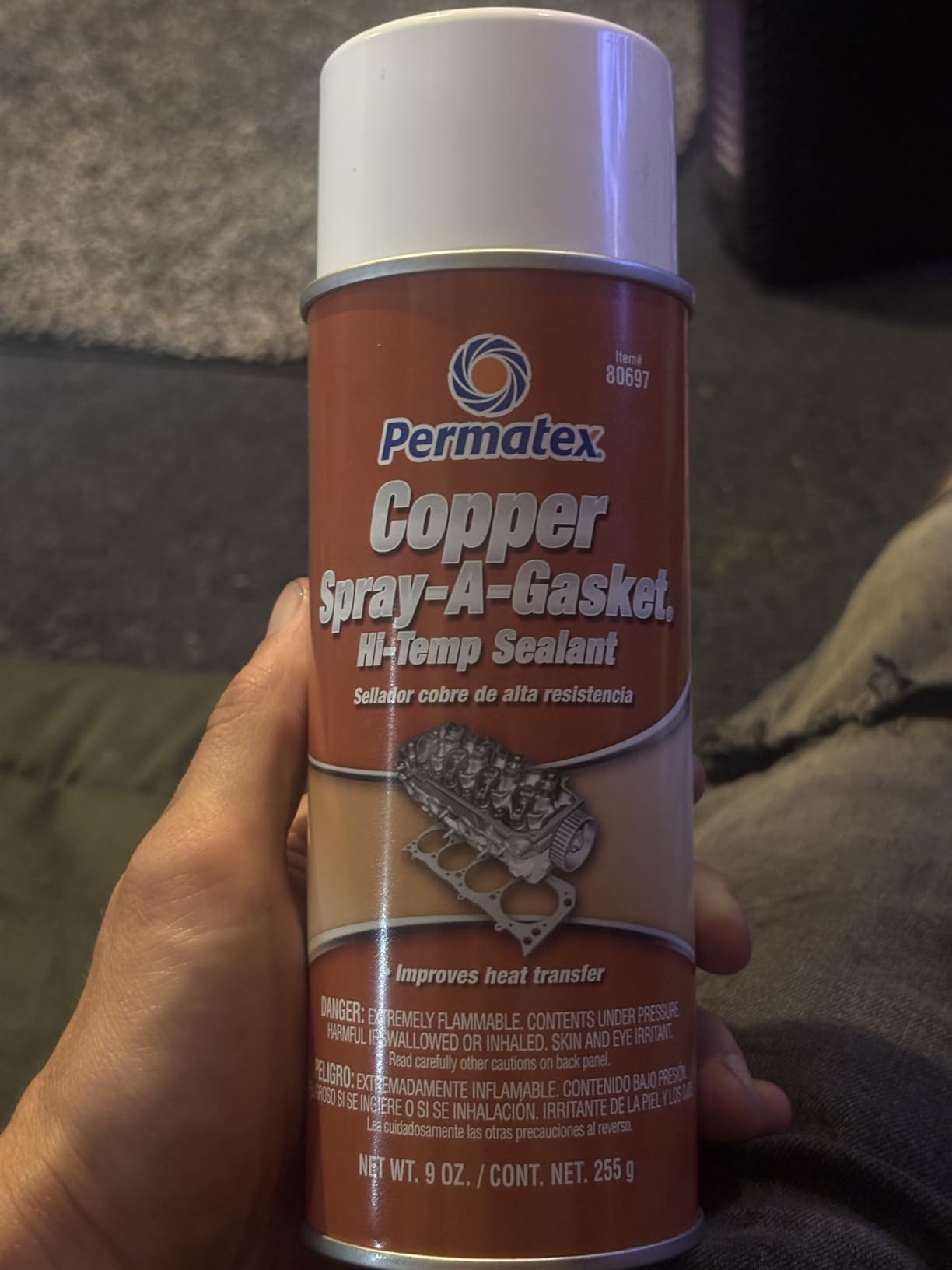 Permatex 80697 Copper Spray-A-Gasket Hi-Temp Adhesive Sealant, 9 oz. net Aerosol Can customer photo 1