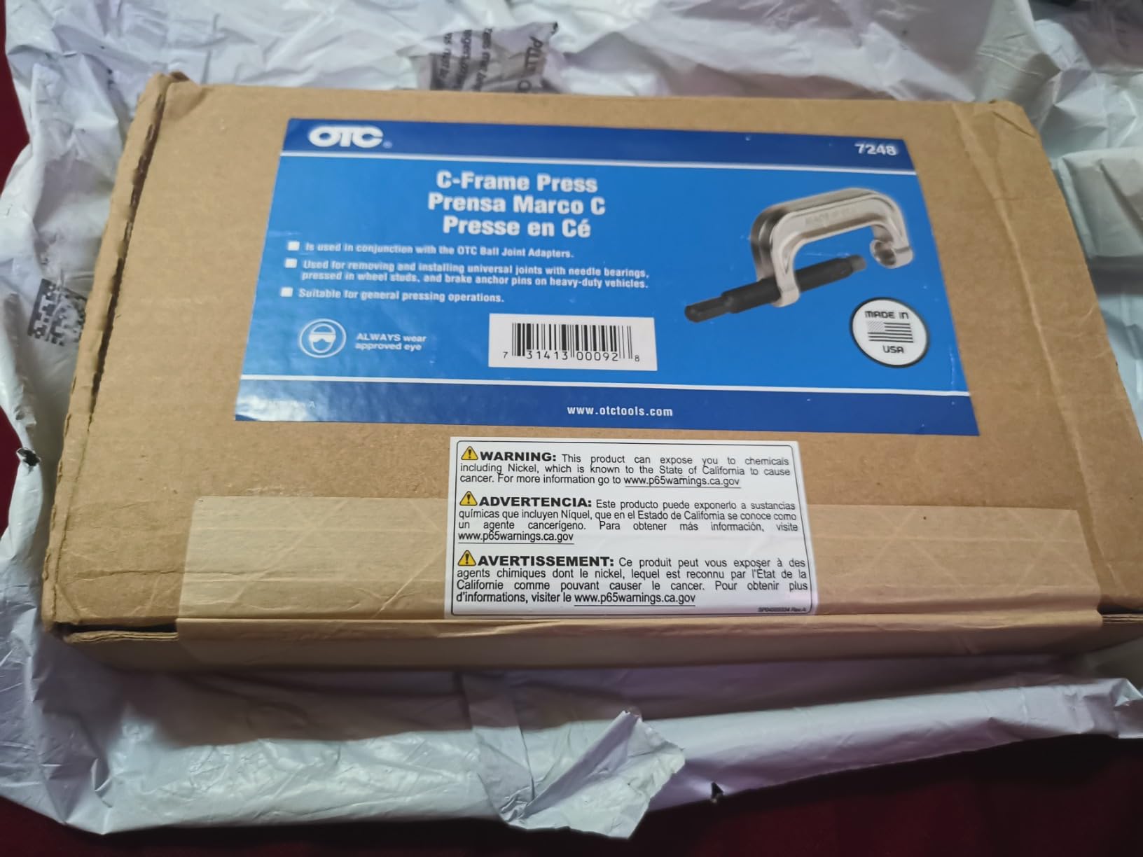 OTC 7248 C-Frame Press for U-Joints, Brake Anchor Pins, Wheel Studs, and Ball Joints customer photo 1