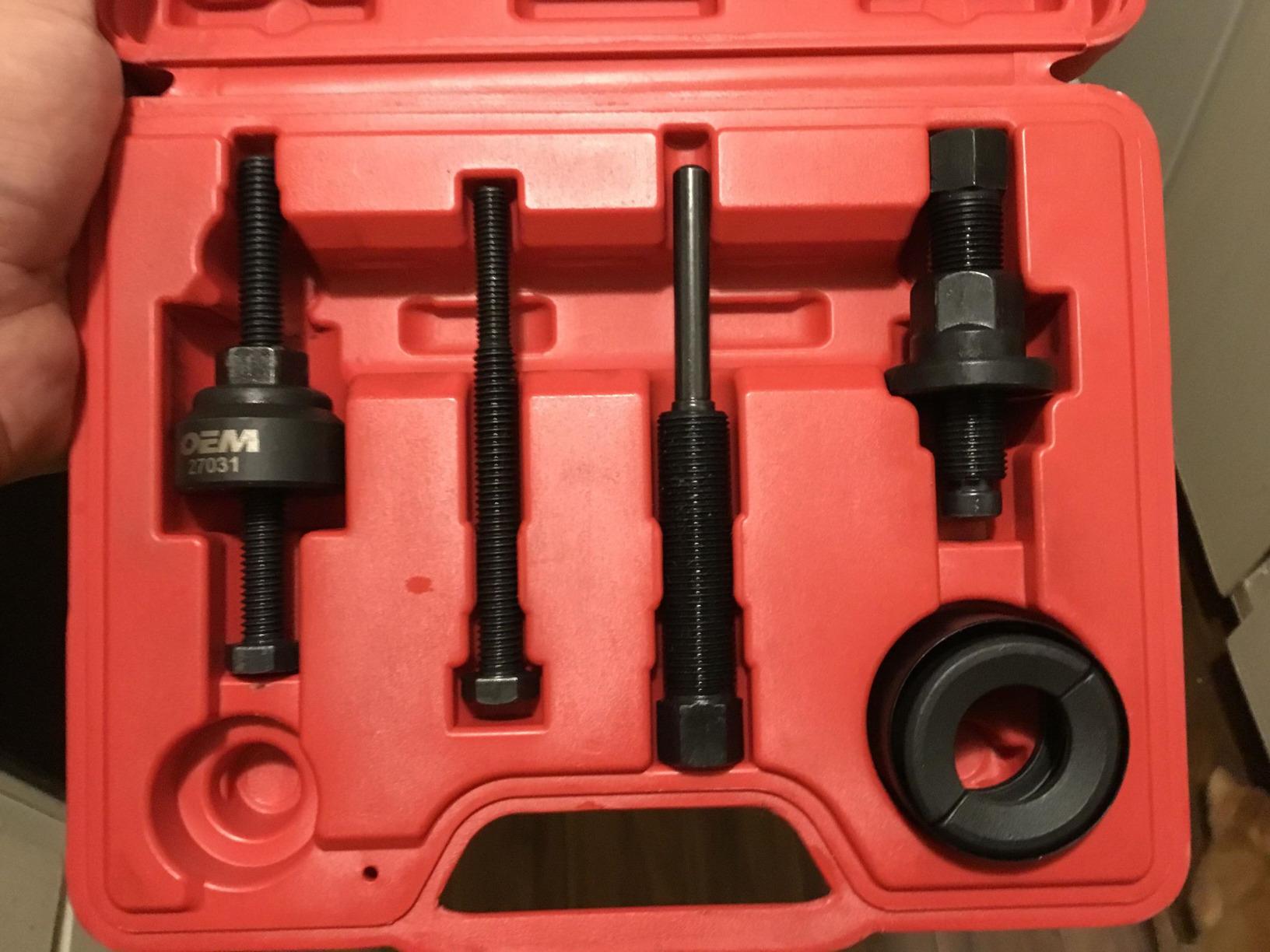 OEMTOOLS Power Steering Pulley Puller and Installer Kit, Removes and Installs Power Steering Pump Pulleys on Most Domestic Vehicles, Ford, GM, VW, 27031 Red Case customer photo 2