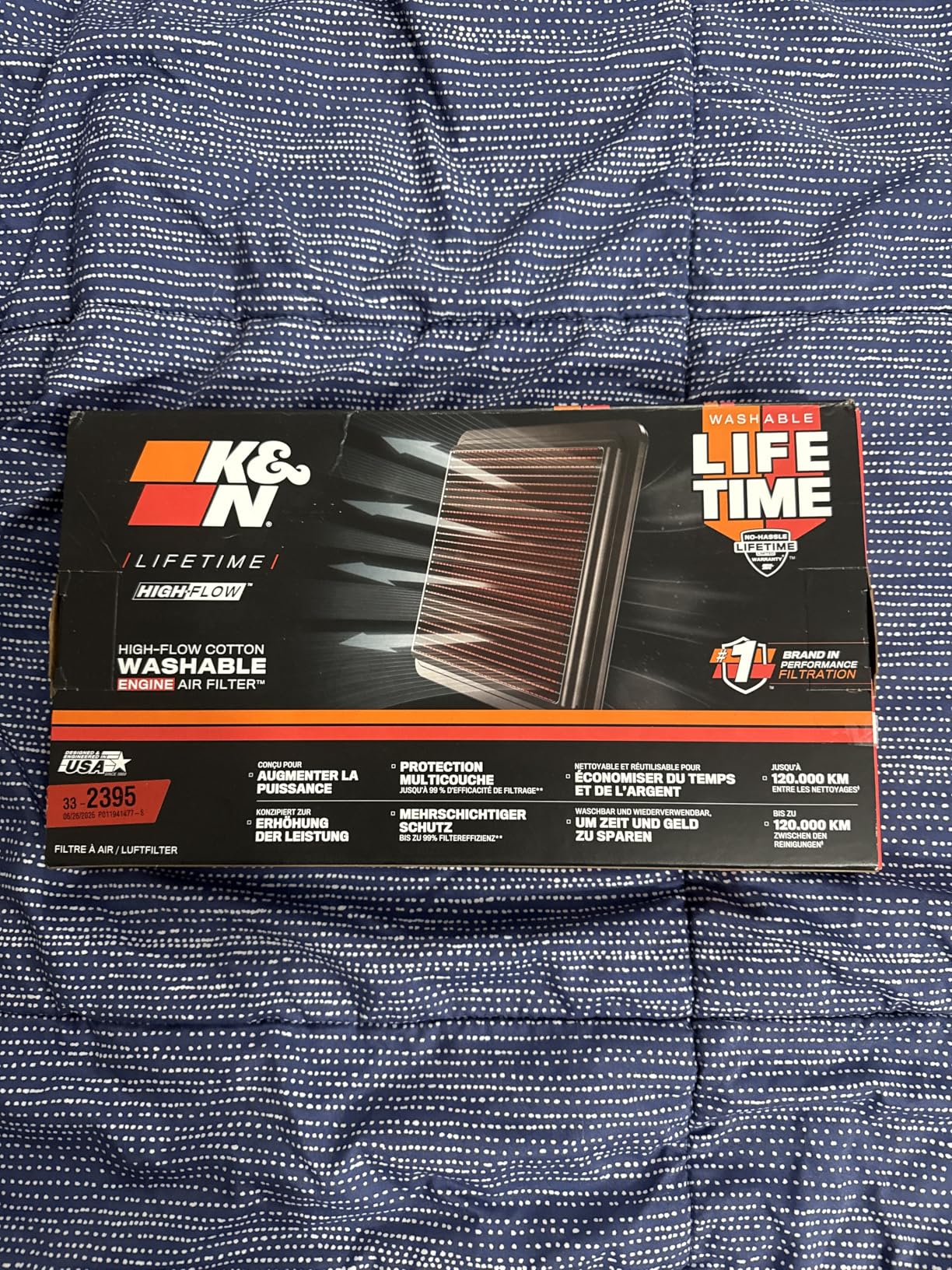 K&N High-Flow Original Lifetime Engine Air Filter: Increase Power: Premium, Washable: Compatible with Ford/Lincoln/Mazda: (See Product Description for Select Models) 33-2395 customer photo 2