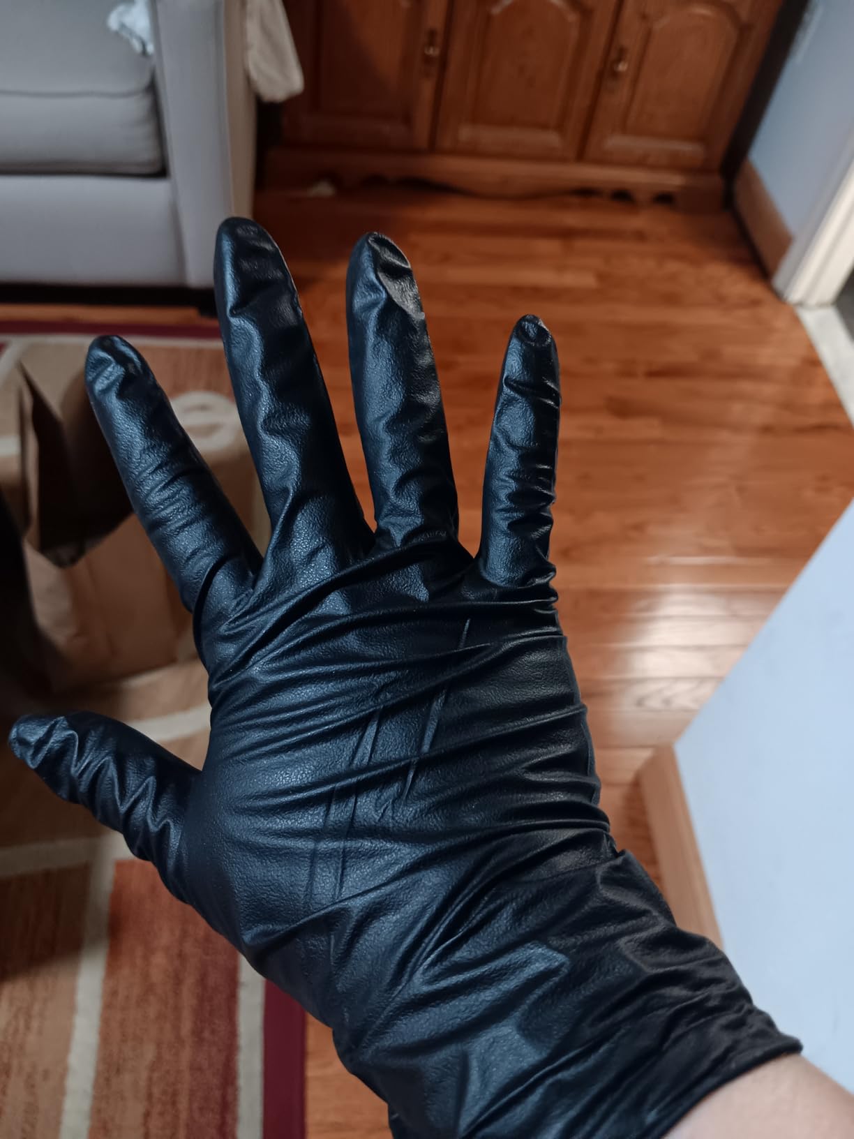 Raven Powder Free Nitrile Disposable Gloves | 7 Mil - Med | Latex Free, Chemical + Puncture Resistant, Textured Grip, Single Use | for Automotive, Industrial, Janitorial, MRO, Food Service customer photo 1