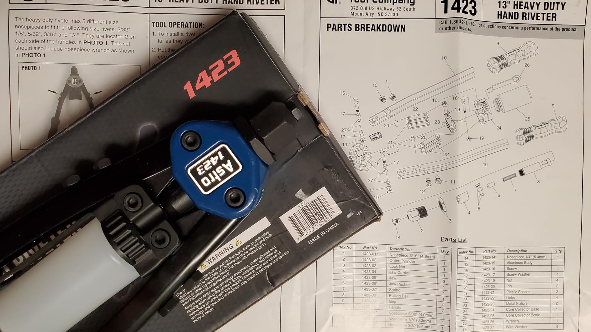 Astro Pneumatic Tool 1423 1/4