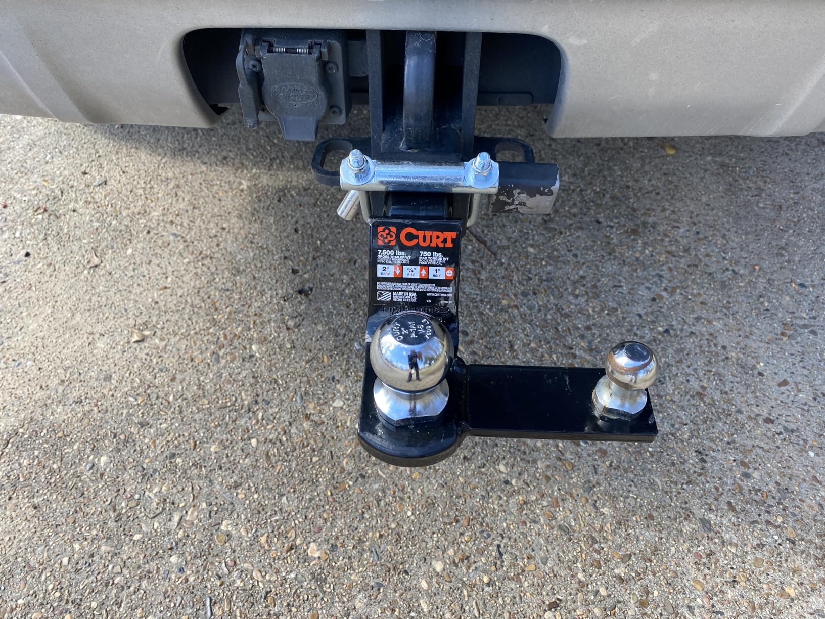 CURT 45820 Sway Control Tab Ball Mount, 2-Inch Drop, 7,500 lbs, 1-Inch and 5/8-Inch Holes, 2-Inch Shank customer photo 1