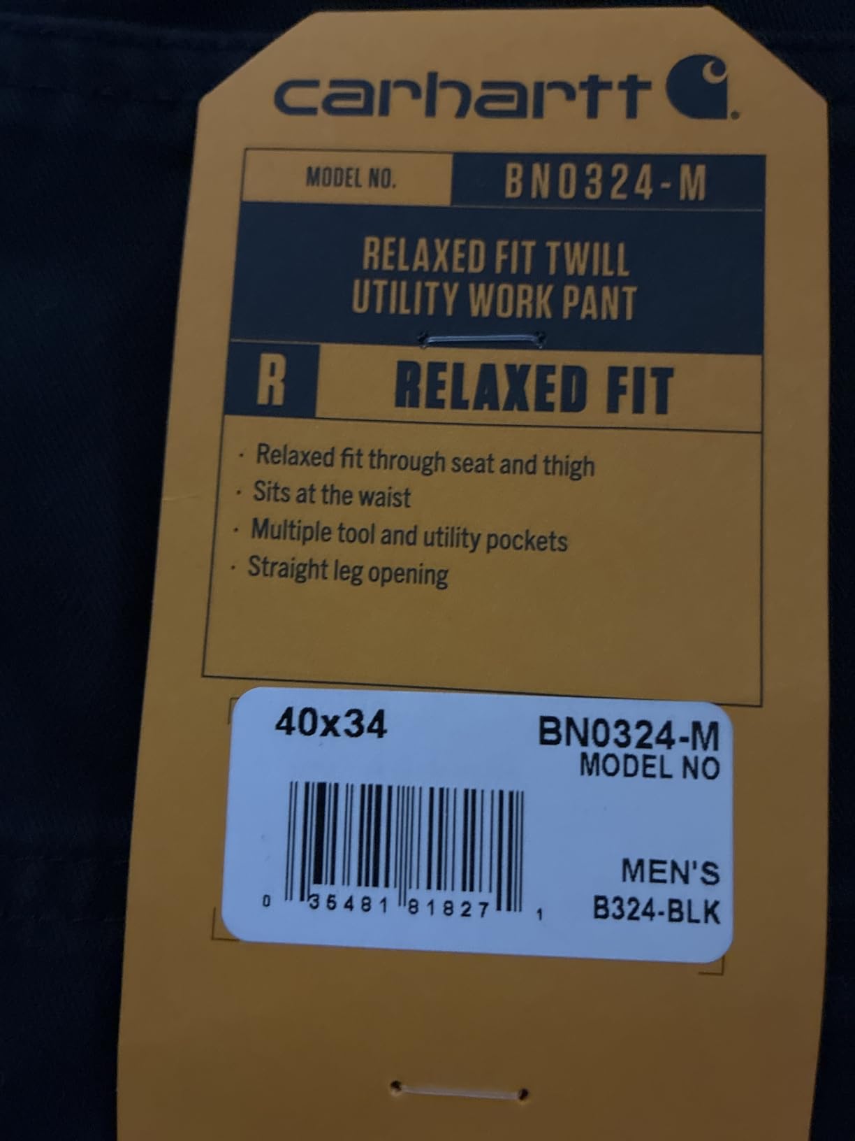 Carhartt Men's Relaxed Straight Twill Dungaree customer photo 2