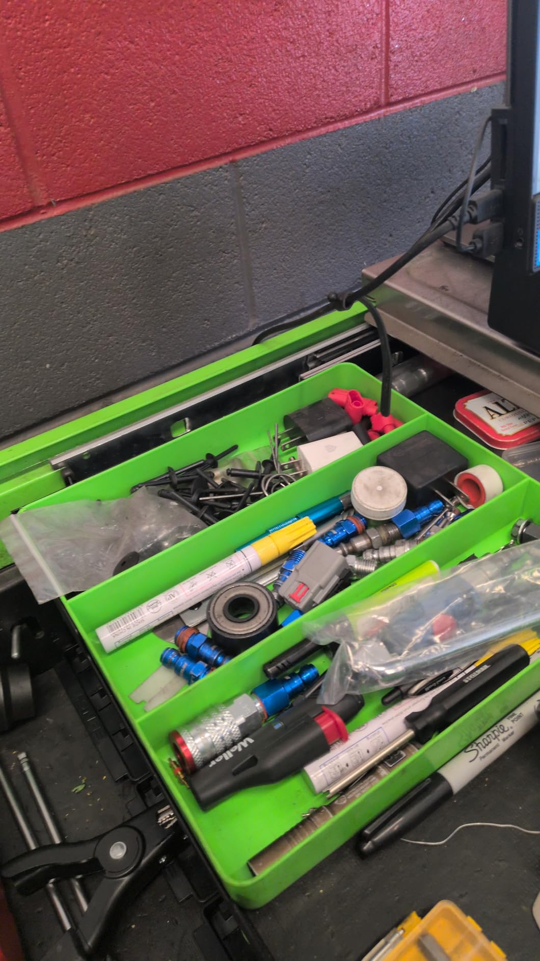 Ernst MFG 10 Compartment Drawer Organizer: Heavy Duty Stackable Tray for Automotive Garage Tool Organization - Low-Profile Toolbox Storage - Nuts and Bolts, Tools, Parts, Easy to Clean - Blue customer photo 1