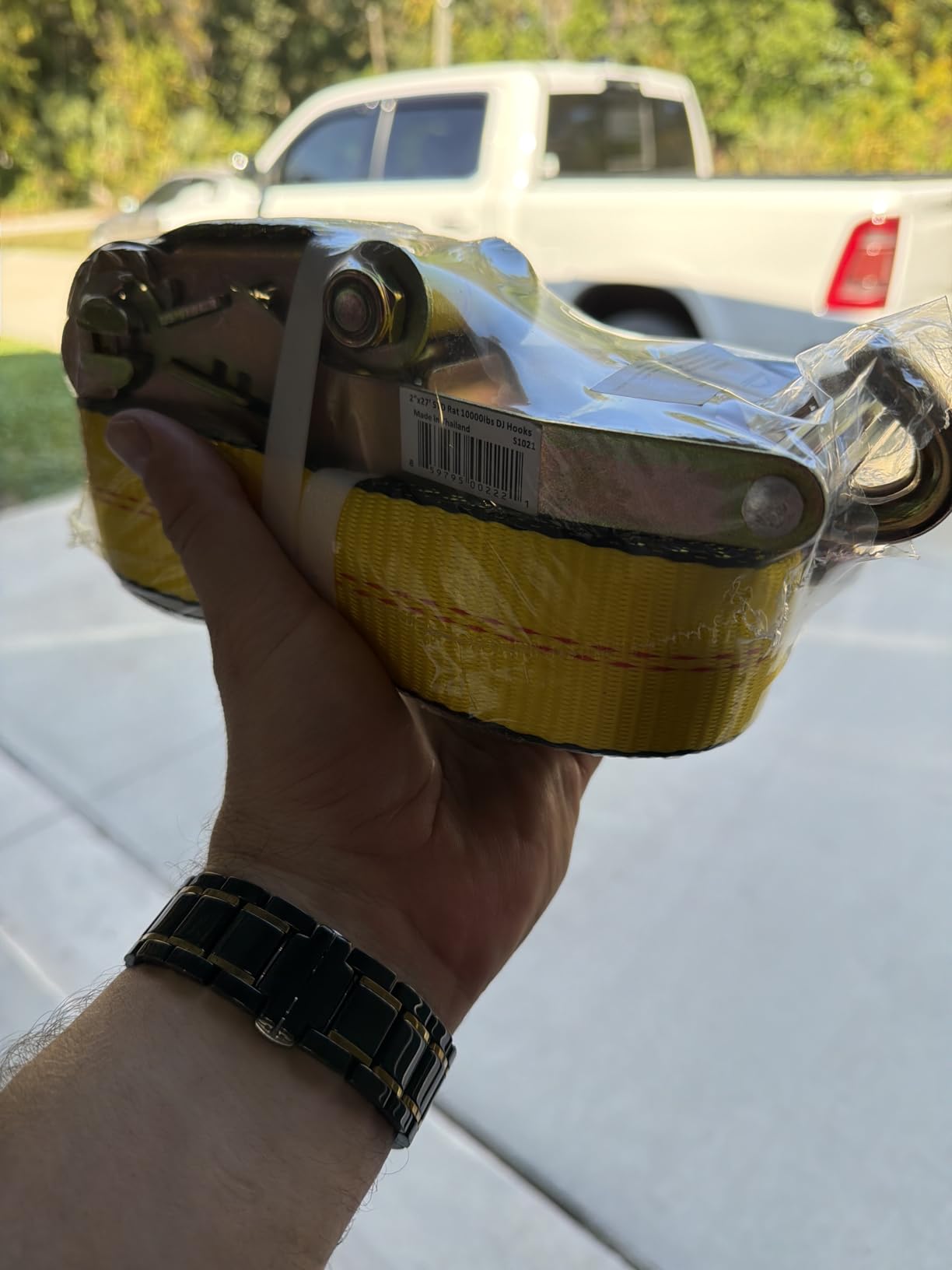 Everest Premium Ratchet Tie Down - 1 PK - 2 IN - 27 FT - 3333 LBS Working Load - 10000 LBS Break Strength - Double J Hook - Cargo Straps Perfect for Moving Appliances, Lawn Equipment and Motorcycles customer photo 1