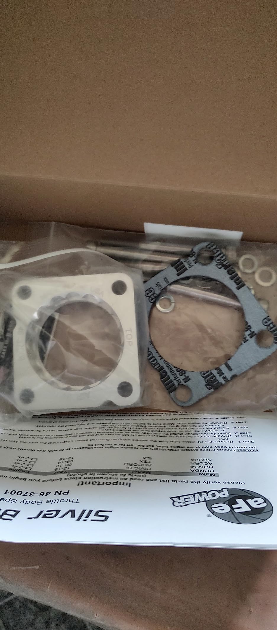 aFe Power Silver Bullet Throttle Body Spacer Kit Honda Civic Si 12-15 L4-2.4L #46-37001 customer photo 2