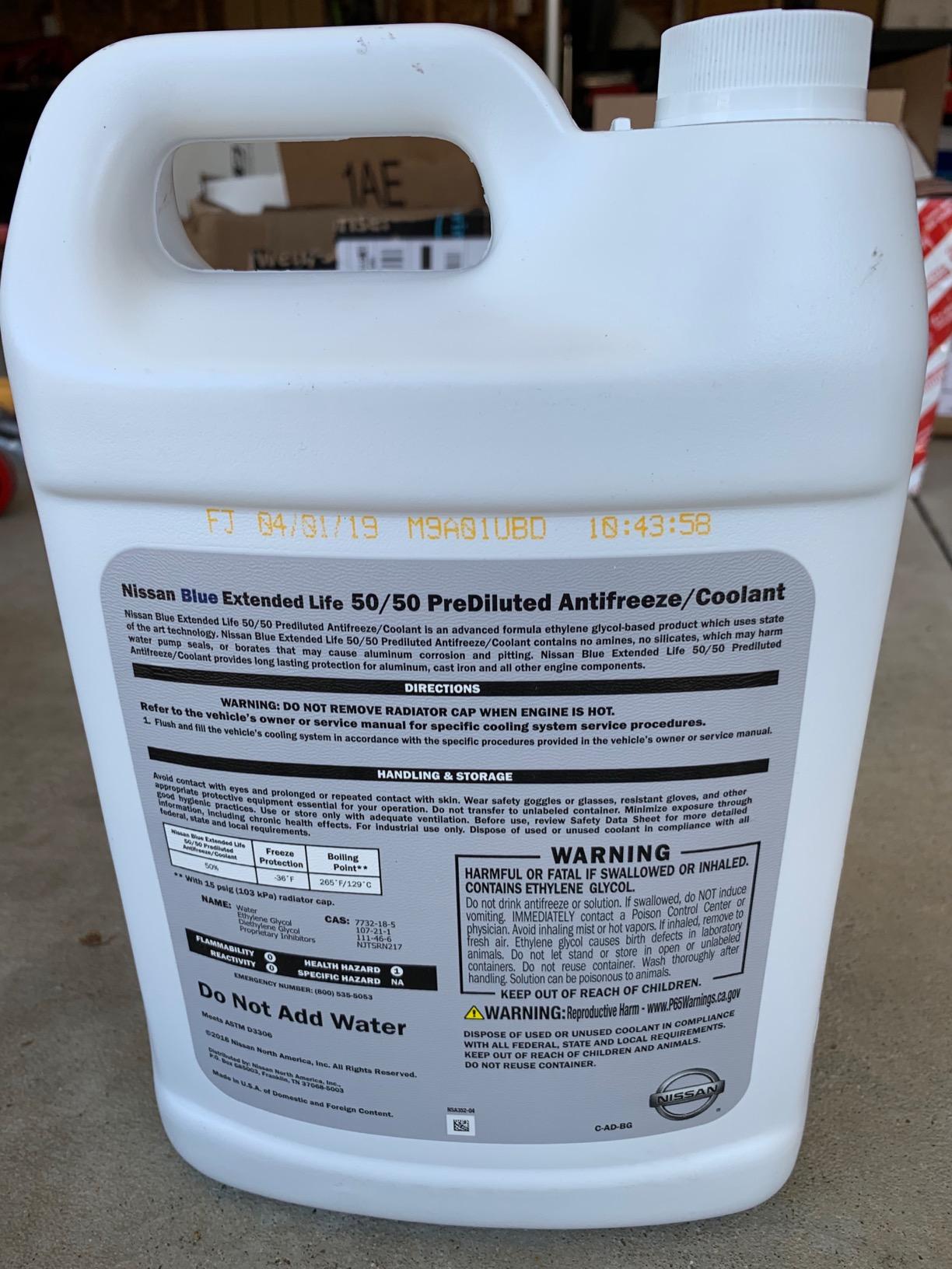 Genuine Nissan Fluid 999MP-L25500P Blue Long Life Antifreeze/Coolant - 1 Gallon customer photo 1