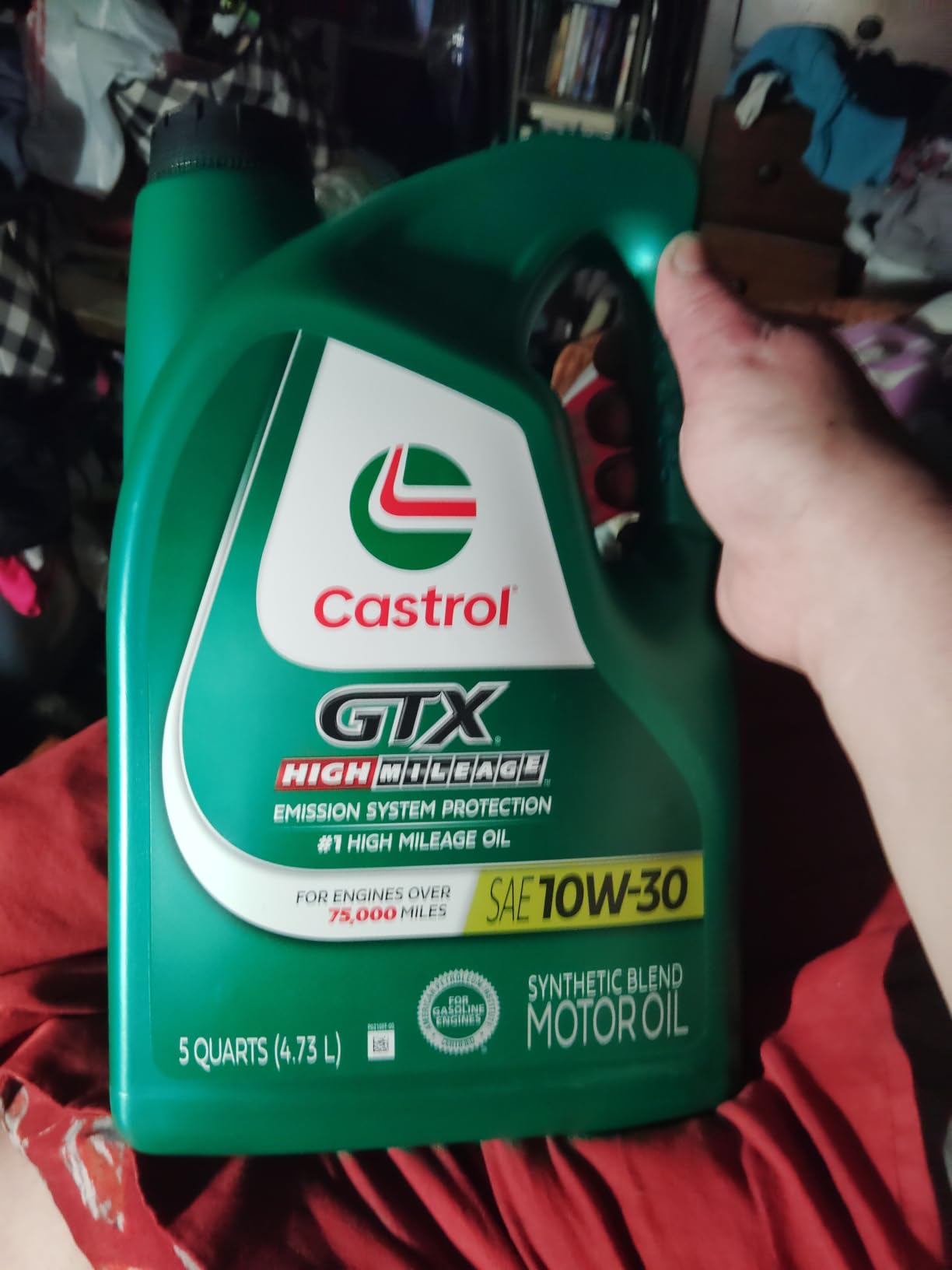 Castrol GTX High Mileage 10W-30 Synthetic Blend Motor Oil, 5 Quarts customer photo 1