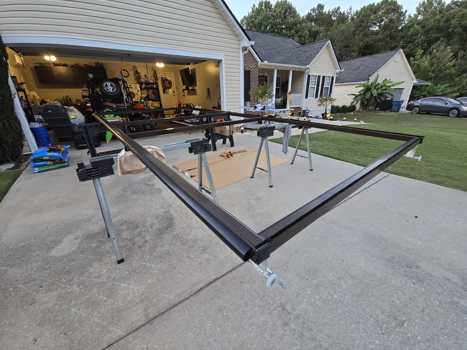 Lifestyle Screens Garage Door Screen - Retractable Screen Door with Charcoal Fiberglass Mesh for Ventilation, Privacy, Protection, and Bug Control, Fits Various Garage Openings, Brownstone (16'Wx7'H) customer photo 2