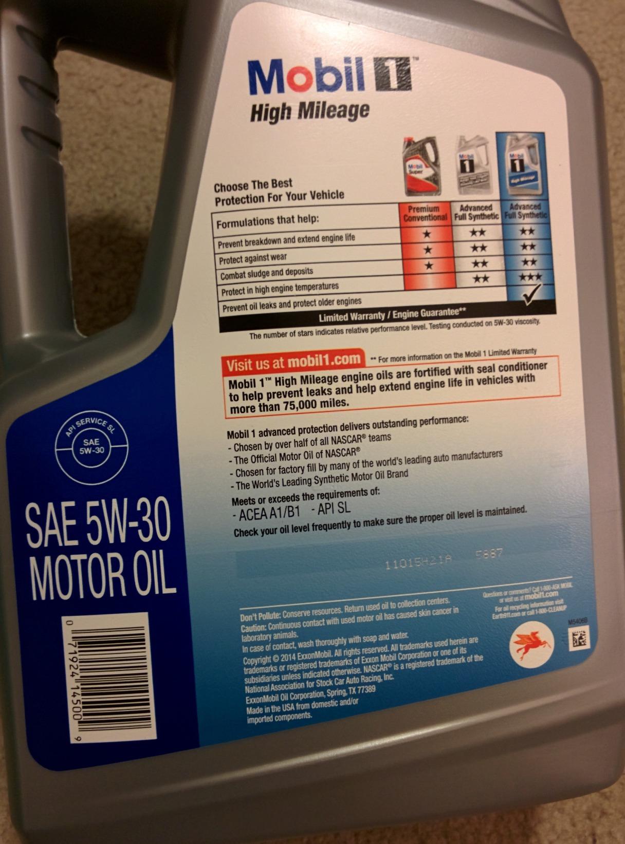 Mobil 1 High Mileage Full Synthetic Motor Oil 5W-30, 5 Quart customer photo 2