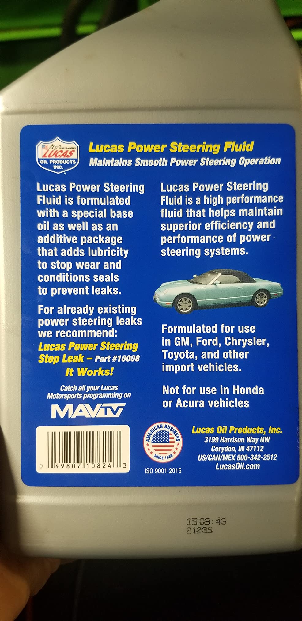 Lucas Oil 10824 Power Steering Fluid - 1 Quart customer photo 1