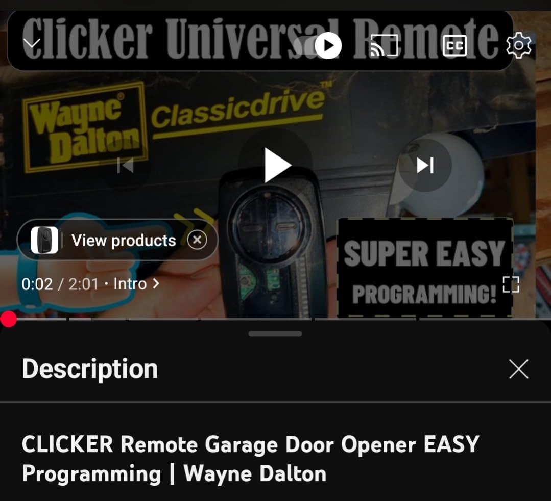 Chamberlain KLIK5U-BK2 Garage Door Opener, Universal Remote Control, Black customer photo 1