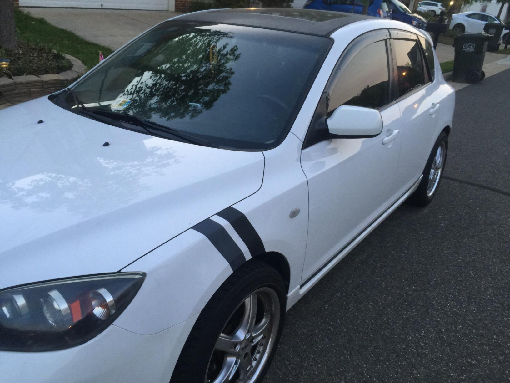 WellVisors Window Visors Wind Deflectors Compatible with Mazda 2004-2009 Mazda 3 Hatchback Premium Series Rain Guards 3-847MZ002 customer photo 1