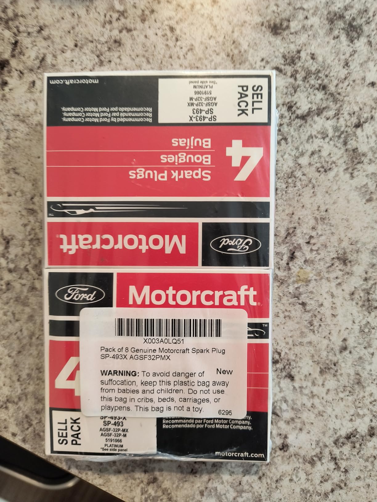 Motorcraft SP-493 AGSF32PM Spark Plug - Pack of 8 customer photo 1