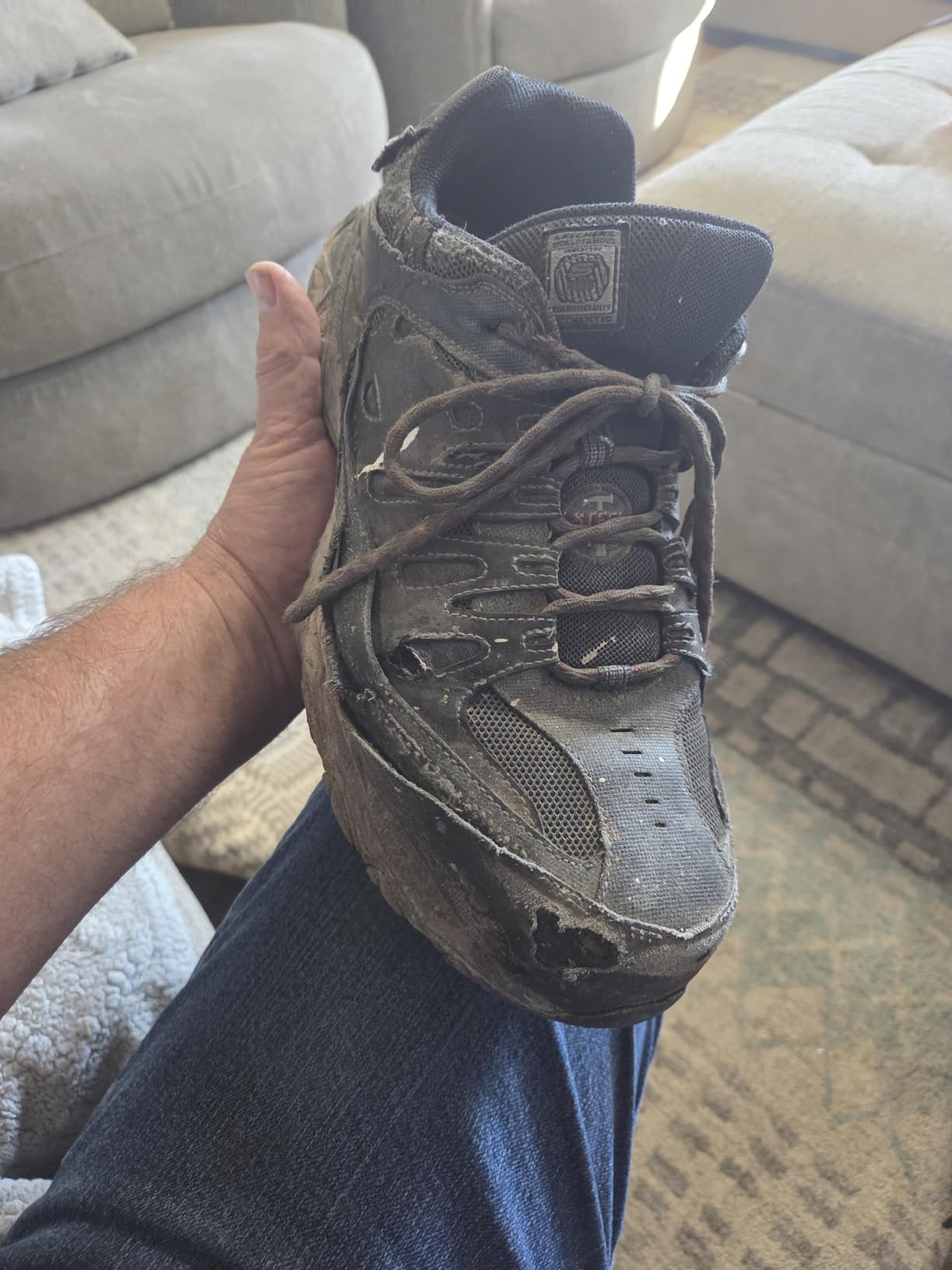 Skechers Men's Cankton Steel Toe Construction Shoe - Electrical Hazard Rated, Memory Foam customer photo 1