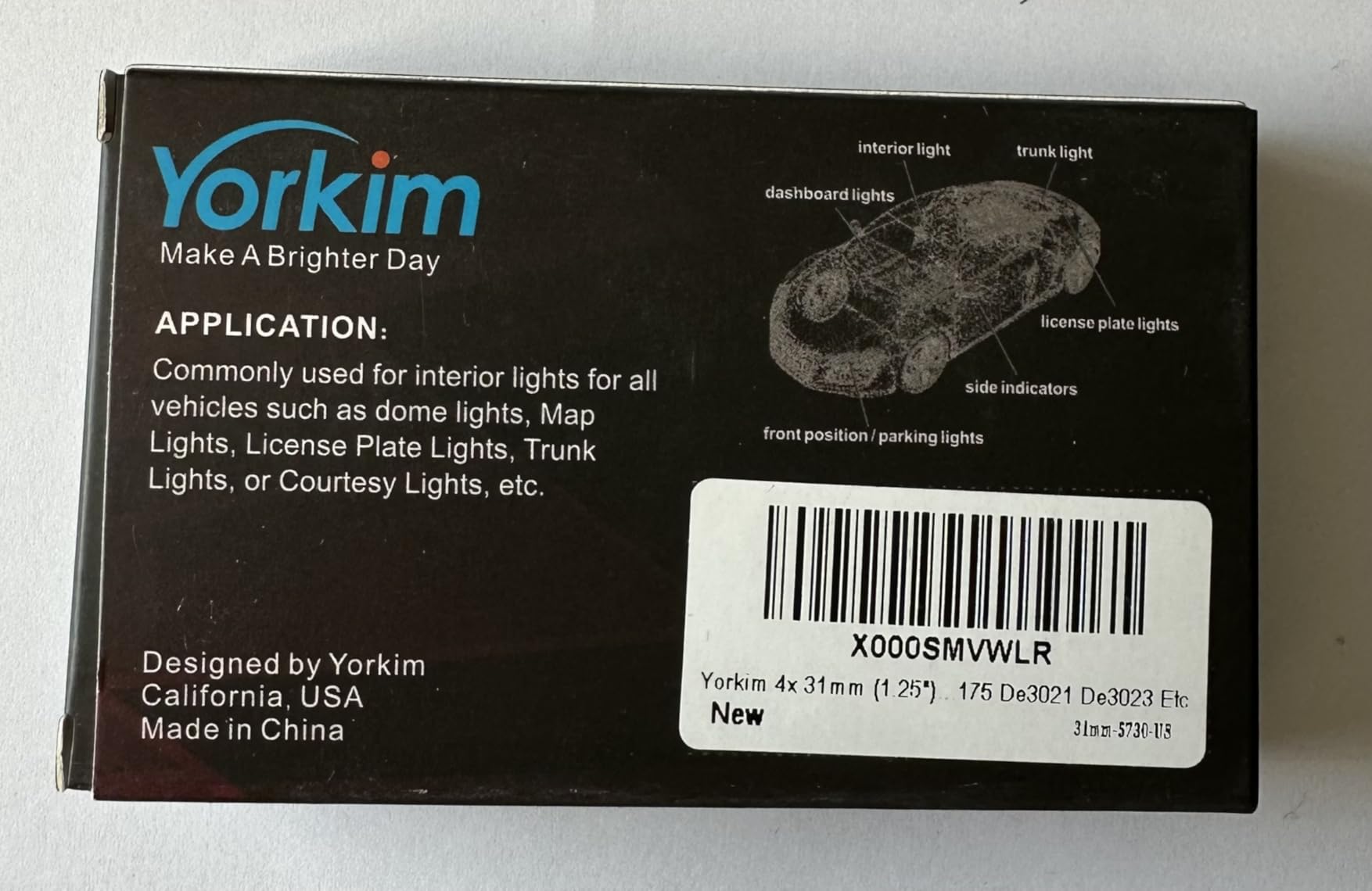 Yorkim DE3022 LED Bulb Super Bright DE3175 Festoon Bulbs White, Error Free Canbus 6-SMD 5730 Chipsets, DE3021 Interior Car Lights 31mm LED Bulbs for dome map light - Pack of 4 customer photo 1
