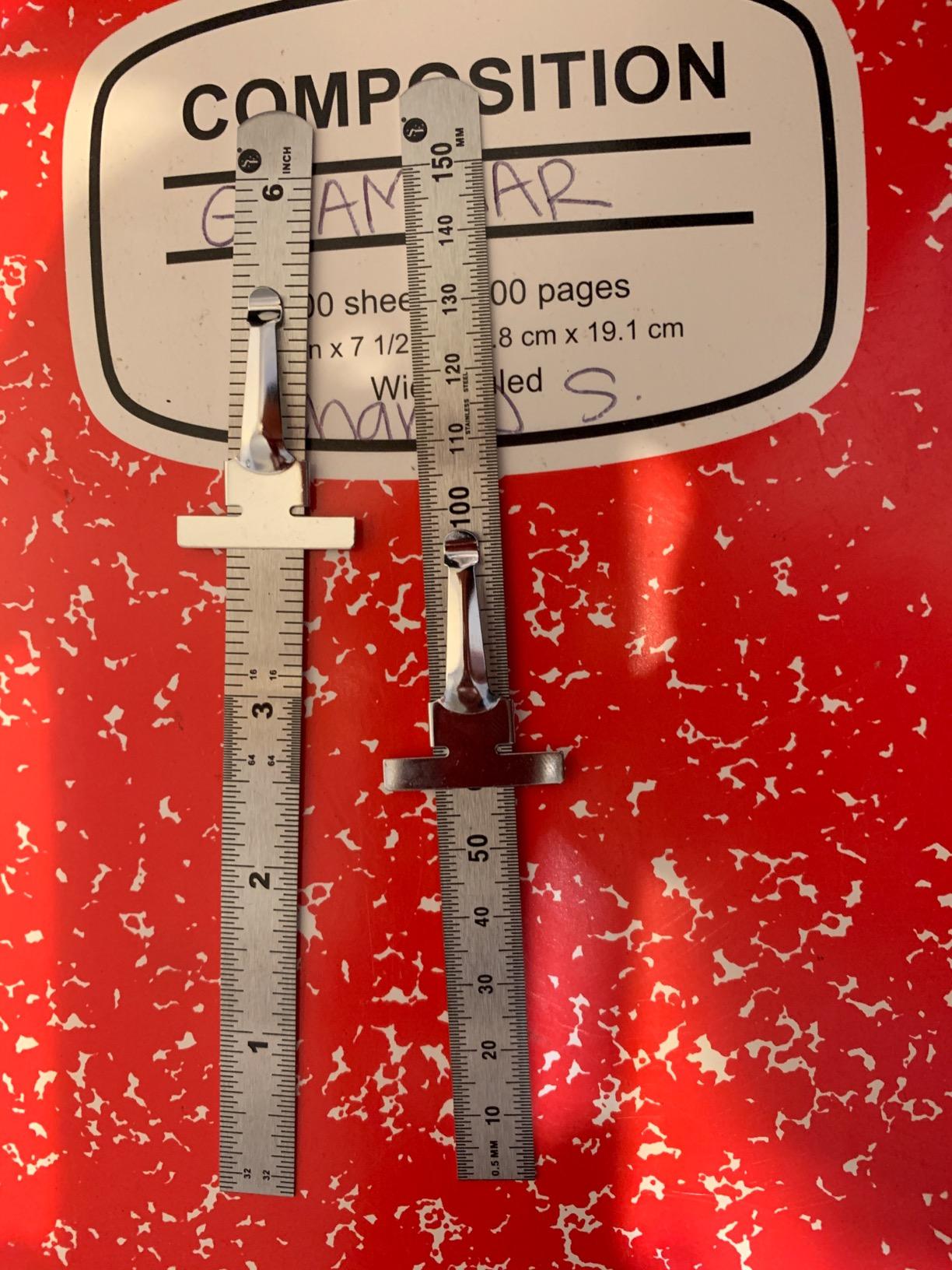 SE Stainless Steel SAE Metric Ruler Set - Stainless Steel Precision Ruler Measuring Tool - Detachable Clips - Set of 2 Pcs - 925PSR-2 customer photo 3