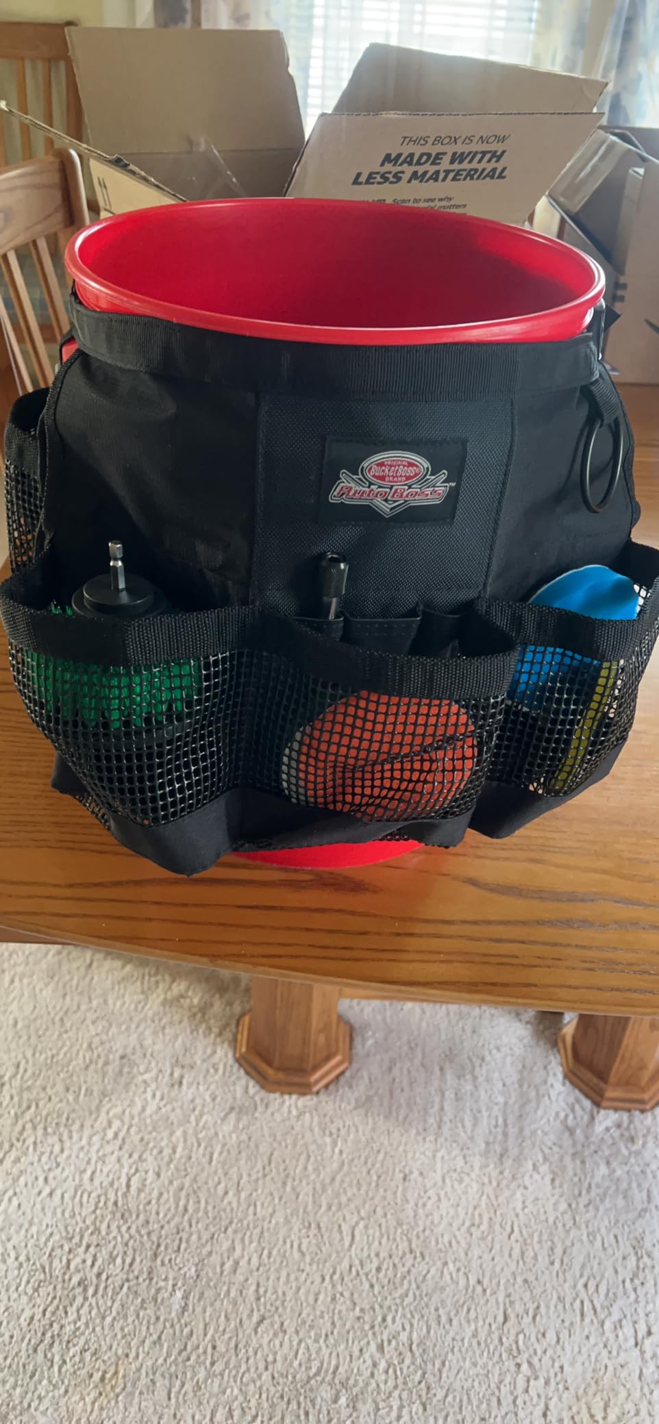 Bucket Boss Auto Boss Wash Boss Organizer for a 5 Gallon Bucket, with Fast-Drying, Exterior Mesh Pockets for Car Supplies customer photo 1