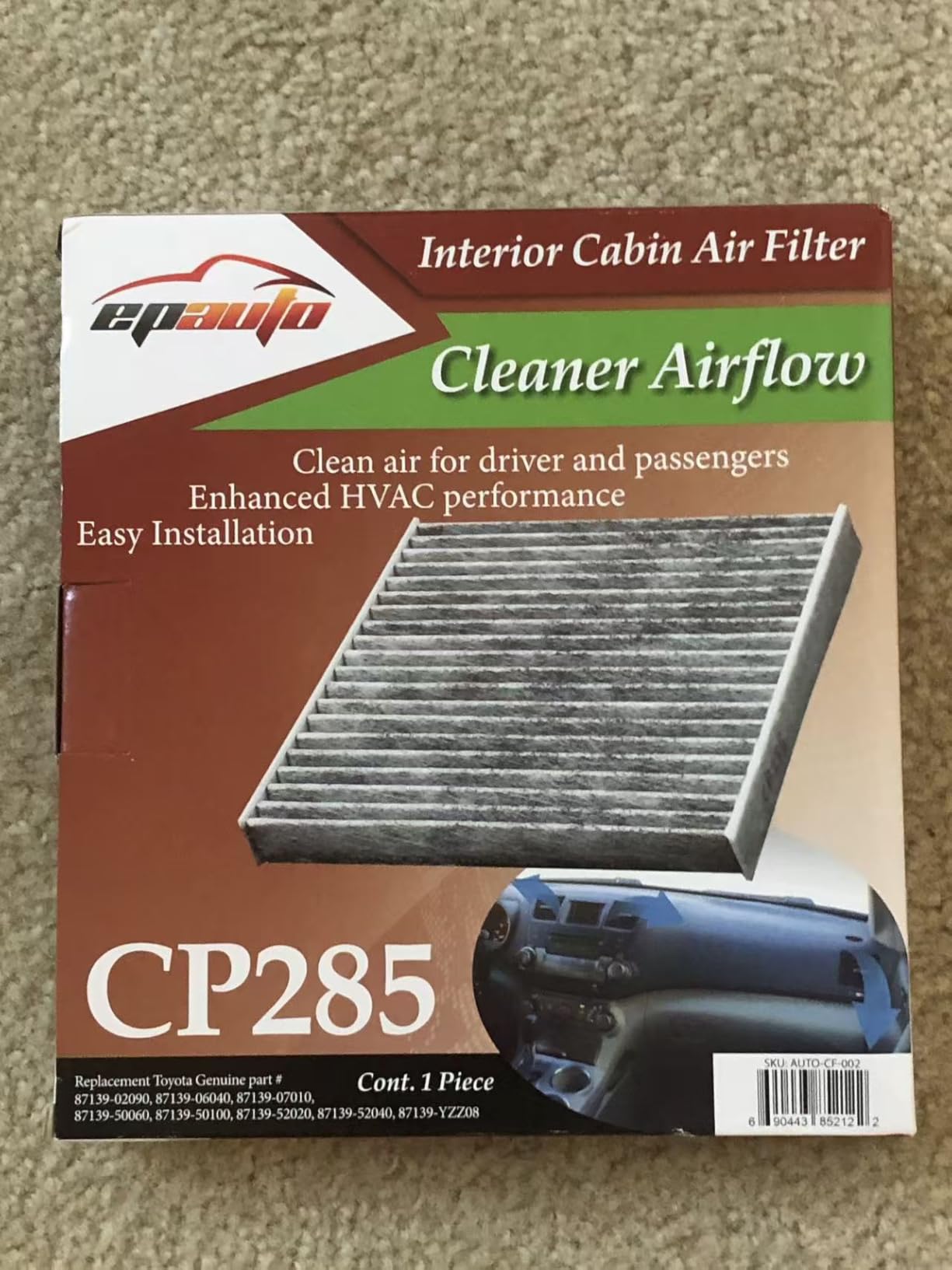 EPAuto CP285 (CF10285) Premium Cabin Air Filter includes Activated Carbon customer photo 2