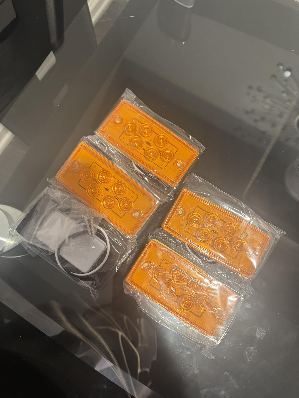 Partsam 6LED Amber Cab Marker Lights - Waterproof Roof Mount Clearance Lights for Trucks, Compatible with Freightliner/Volvo Heavy Duty Trucks & Trailers (5 Pack) customer photo 1