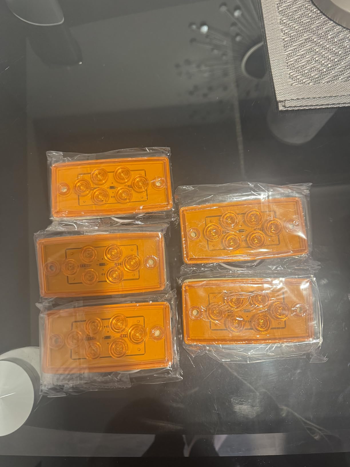 Partsam 6LED Amber Cab Marker Lights - Waterproof Roof Mount Clearance Lights for Trucks, Compatible with Freightliner/Volvo Heavy Duty Trucks & Trailers (5 Pack) customer photo 2