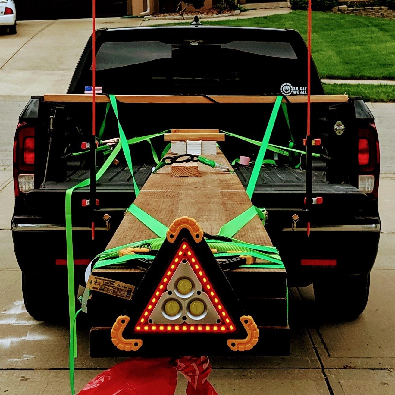ECOTRIC Truck Bed Extender Pickup Truck Bed Hitch Mount Extension Rack SUV | Lumber Ladder Canoe Boat Kayak Long Pipes w/Flag 750lbs Capacity customer photo 1