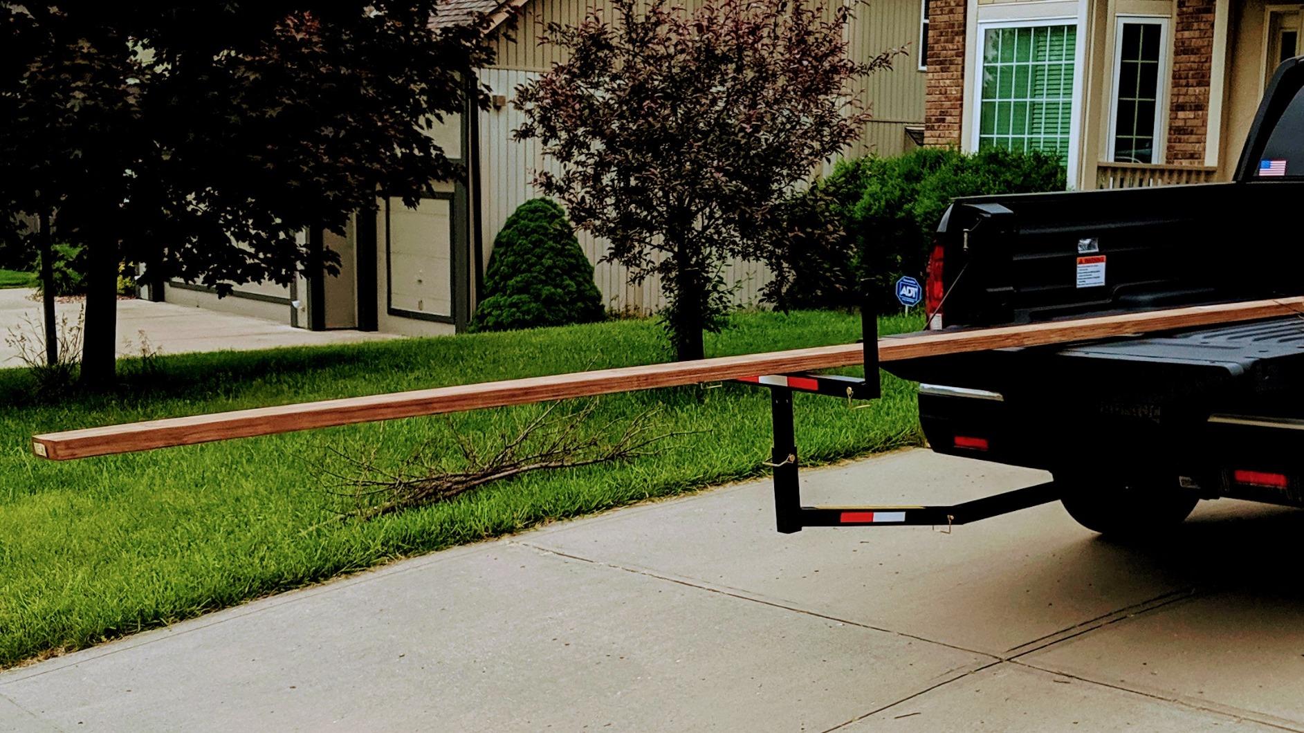 ECOTRIC Truck Bed Extender Pickup Truck Bed Hitch Mount Extension Rack SUV | Lumber Ladder Canoe Boat Kayak Long Pipes w/Flag 750lbs Capacity customer photo 2