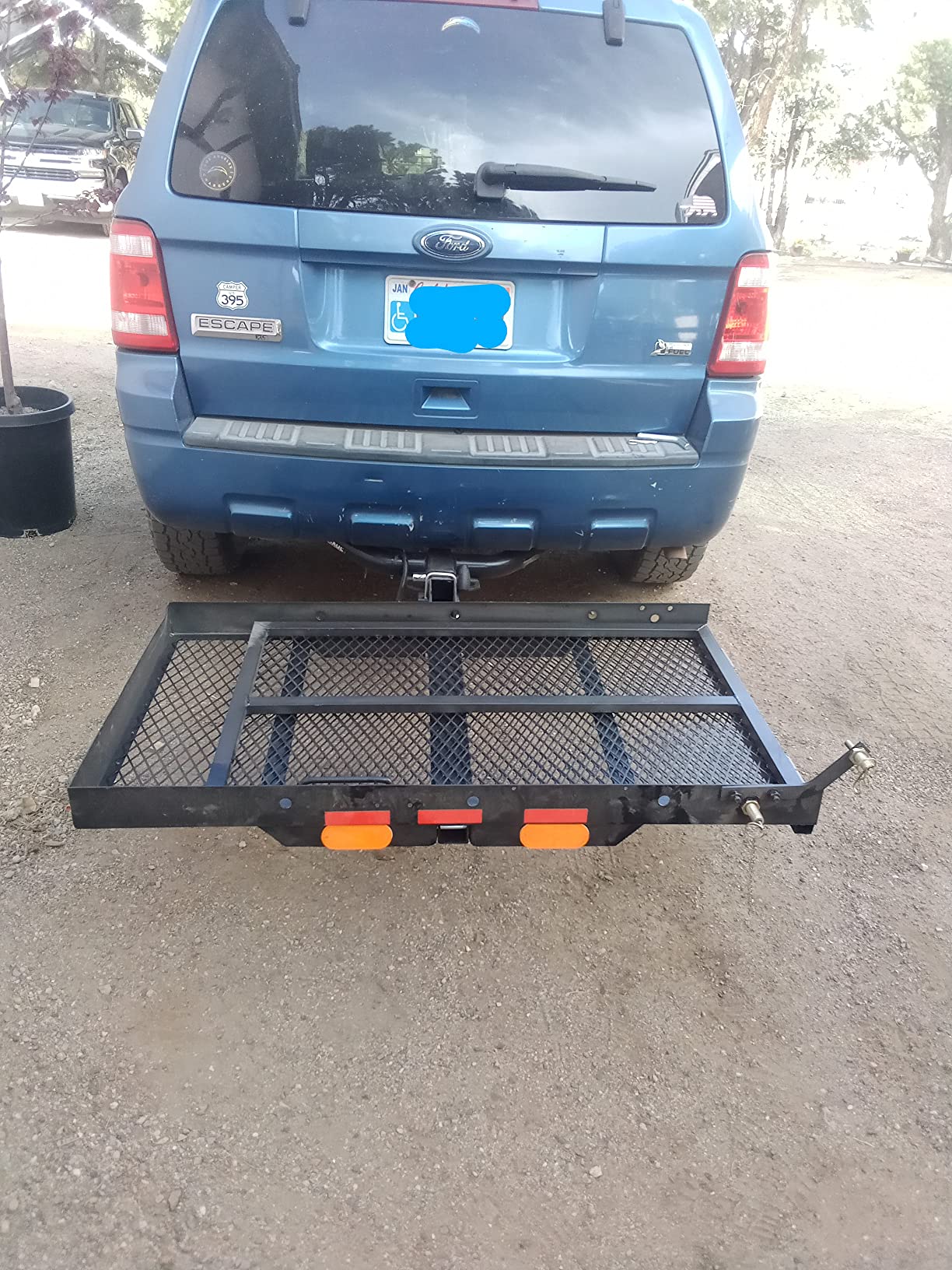 New Mobility Carrier Ramp Hitch Mounted 46.2 x 26.8 x 38.7 500 lbs for Wheelchair Electric Scooter Medical Disability with Rack Ramp Capacity Steel w/3 Rail Fit 2 Hitch Receiver SUV Truck Van Car customer photo 2