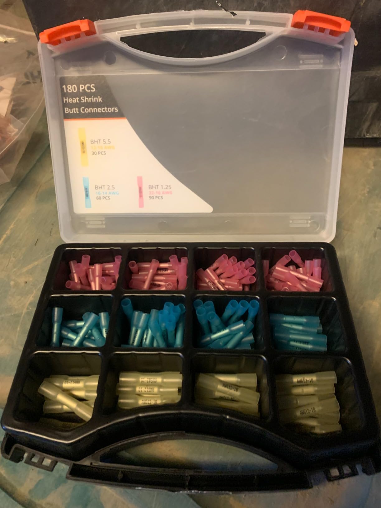 Wirefy 180 PCS Heat Shrink Butt Connectors Kit - Marine Grade Wire Butt Splice Connectors - Electrical, Waterproof - 22-10 AWG customer photo 1