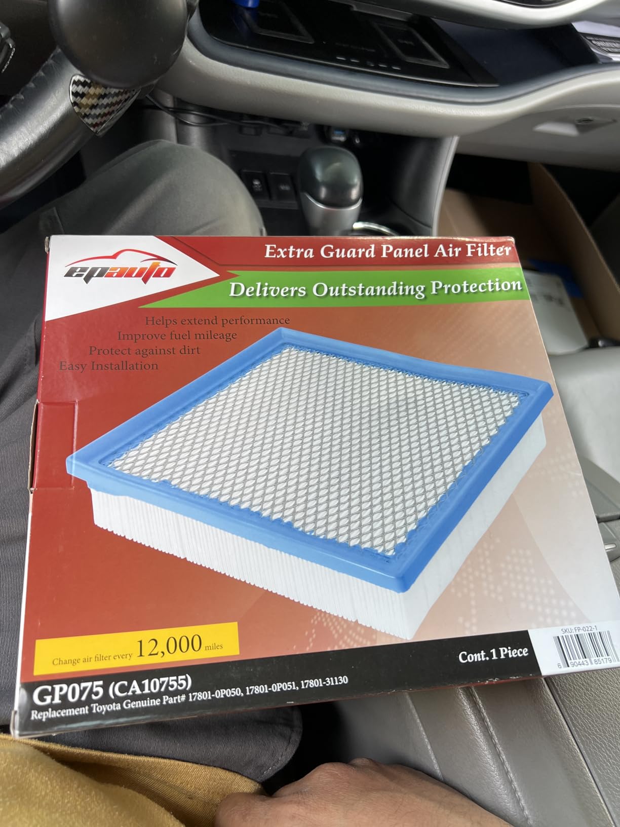 EPAuto GP075 (CA10755) Engine Air Filter, Replacement for Lexus RX350, Toyota Camry, Sienna, Highlander, Jeep Grand Cherokee, Dodge Durango - Fits V6 Engines (2010-2025) customer photo 1