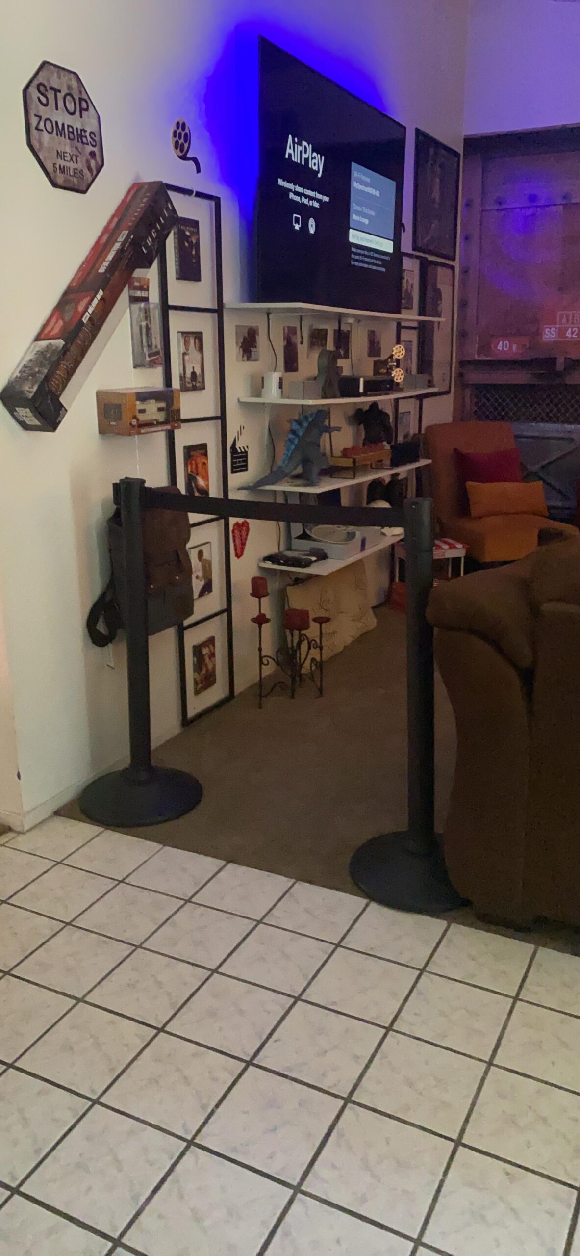 US Weight Black Plastic Stanchion for Crowd Control with 6.5' Retractable Black Barrier Belt - Pack of 2 - Made in the USA customer photo 2