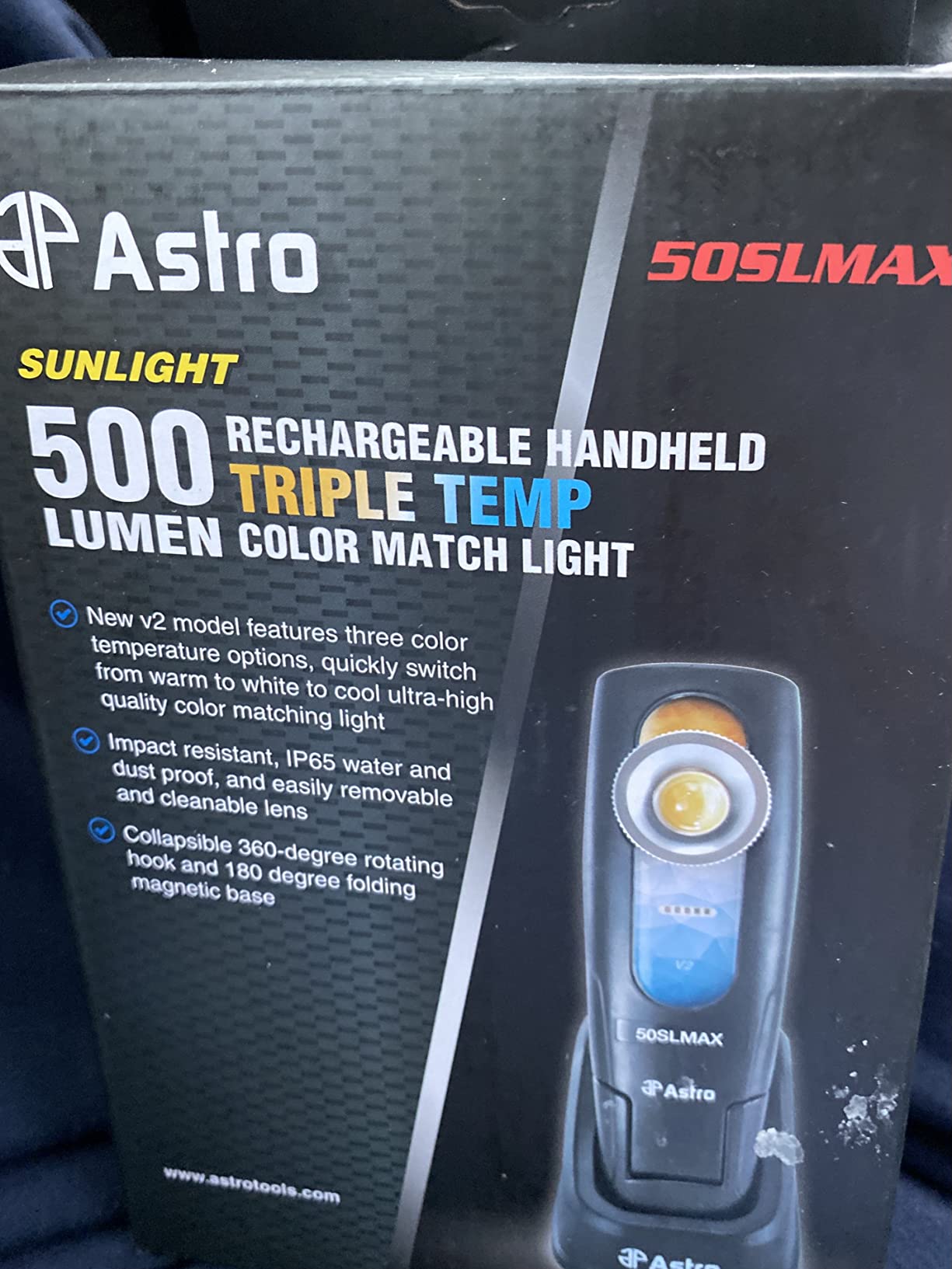 Astro Pneumatic 50SLMAX Sunlight 500 Lumen Rechargeable Handheld Triple Temperature Color Match Light customer photo 2